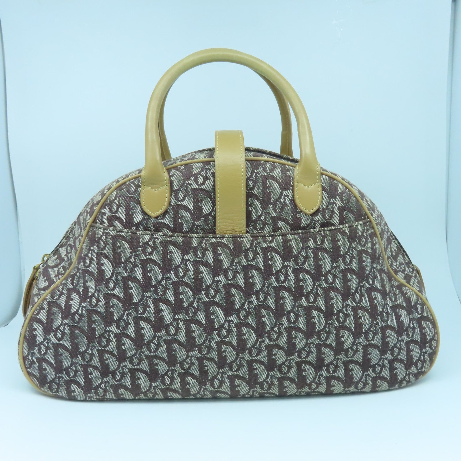 Dior canvas Shoulder Bag gold buckle shoulder bag brown