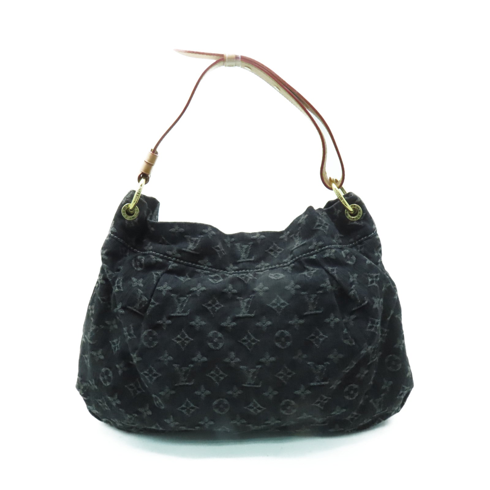 LOUIS VUITTON Monogram Denim Daily PM金扣肩背袋黒色