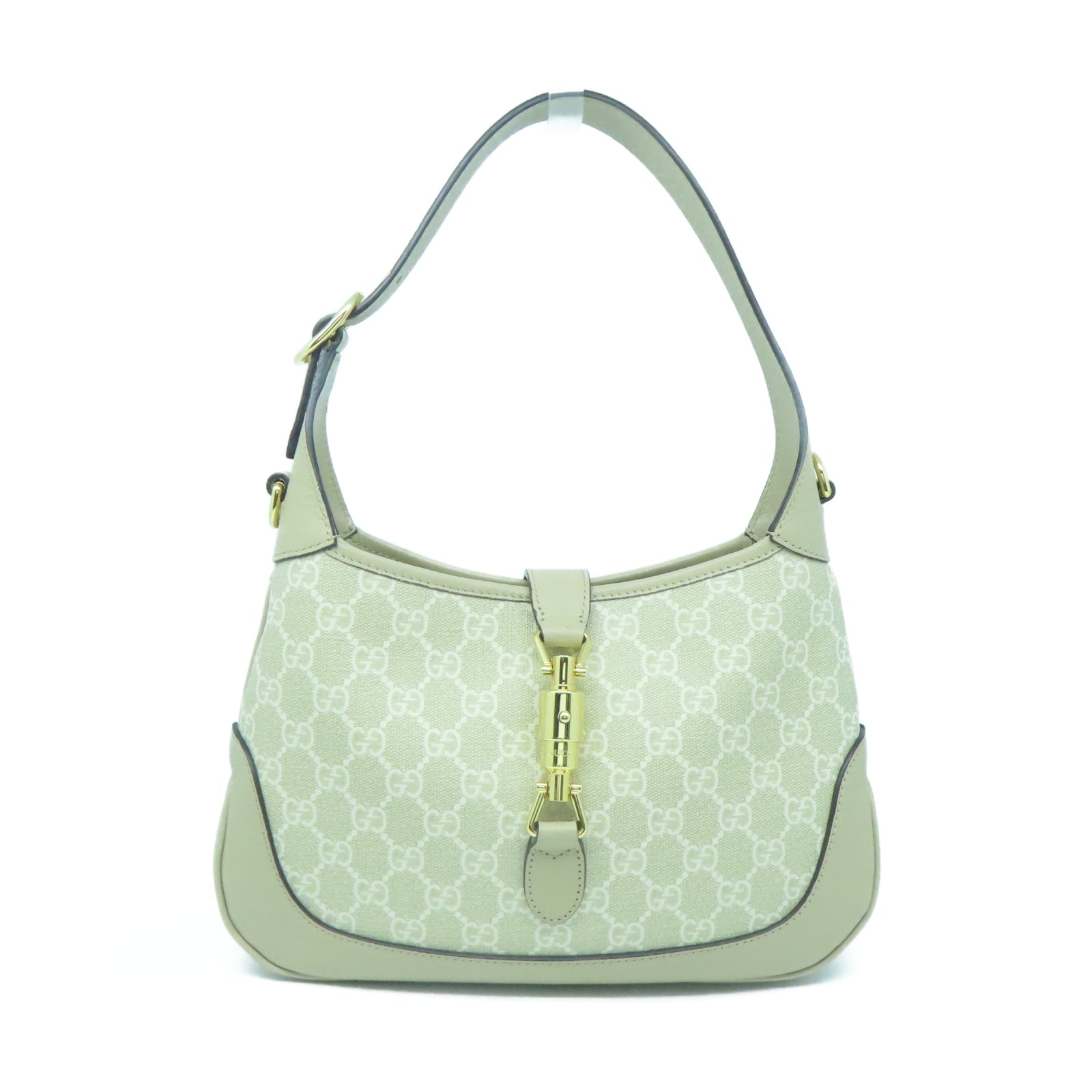 GUCCI 【激減優惠】帆布2 Way Shoulder金扣手挽肩背兩用袋米色