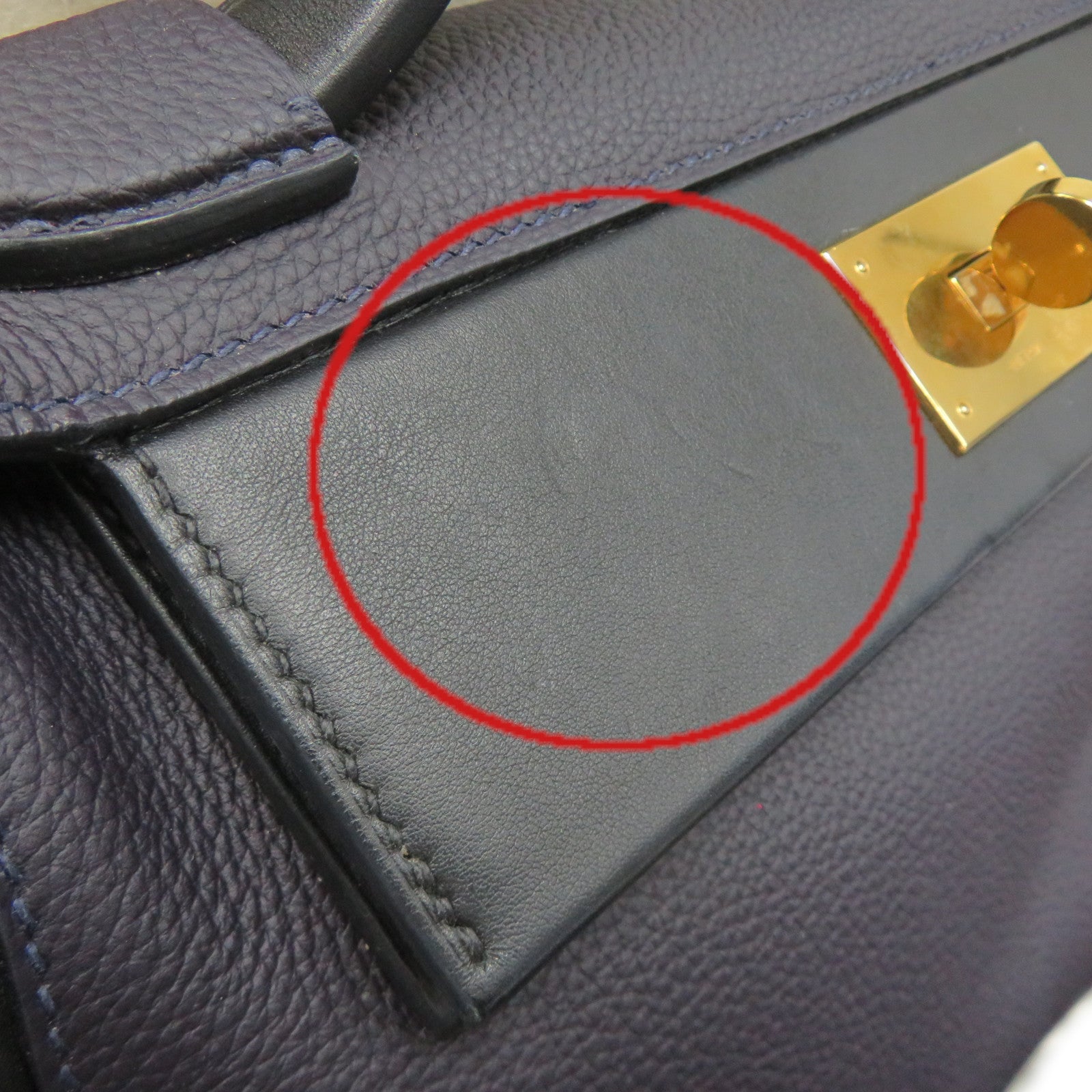 HERMES Togo皮革24/24 29cm 2Way Shoulder Bag金扣手挽肩背两用袋Bleu Nuit深蓝色
