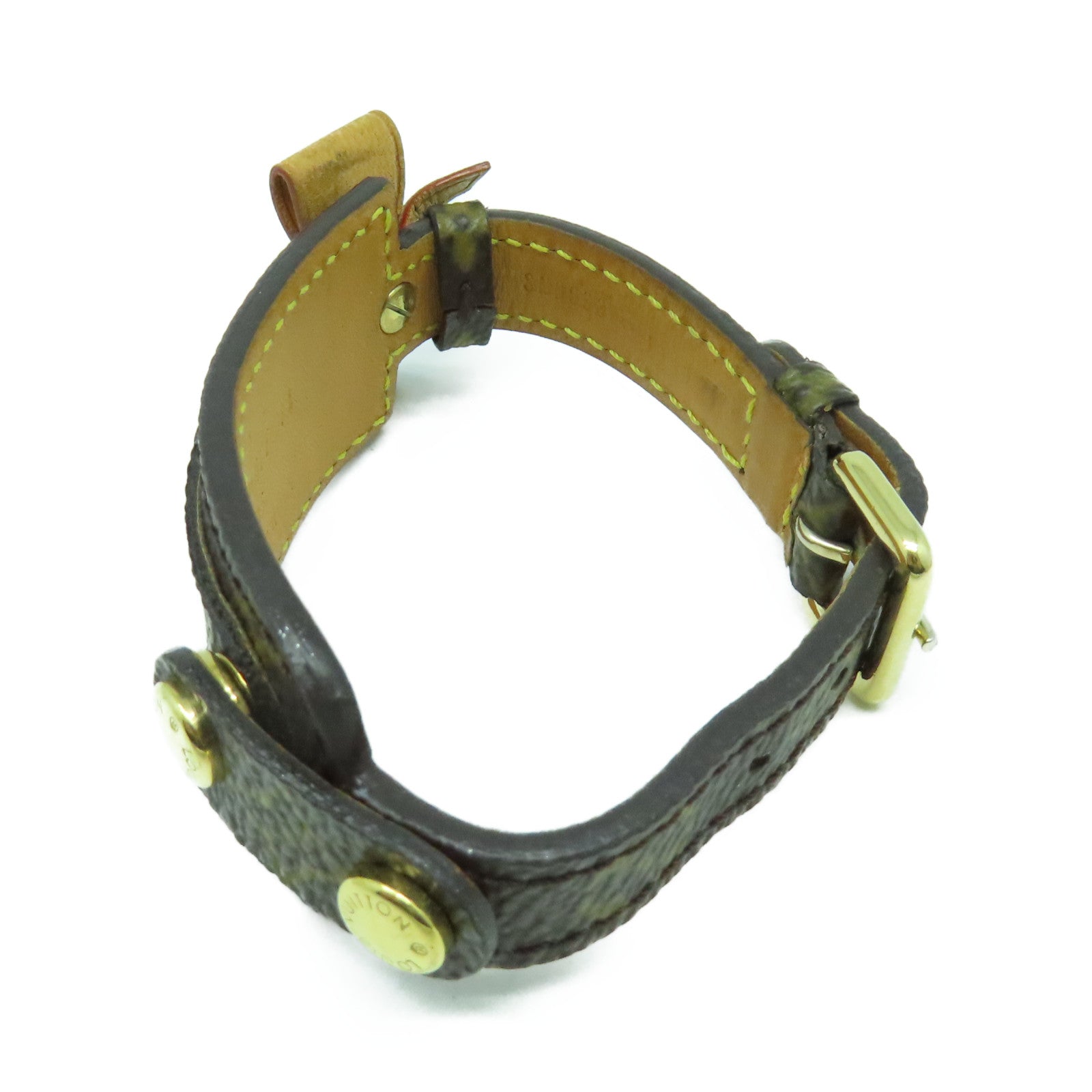 LOUIS VUITTON Monogram Bracelet金扣手鐲啡色