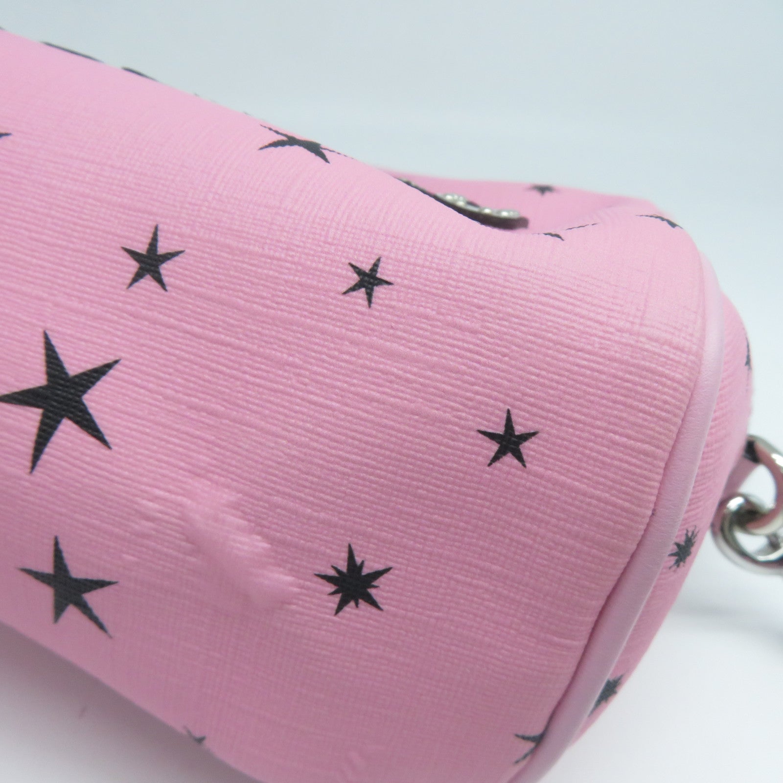 MOSCHINO 塗層帆布Clutch/Pouch銀扣手拿包粉紅色