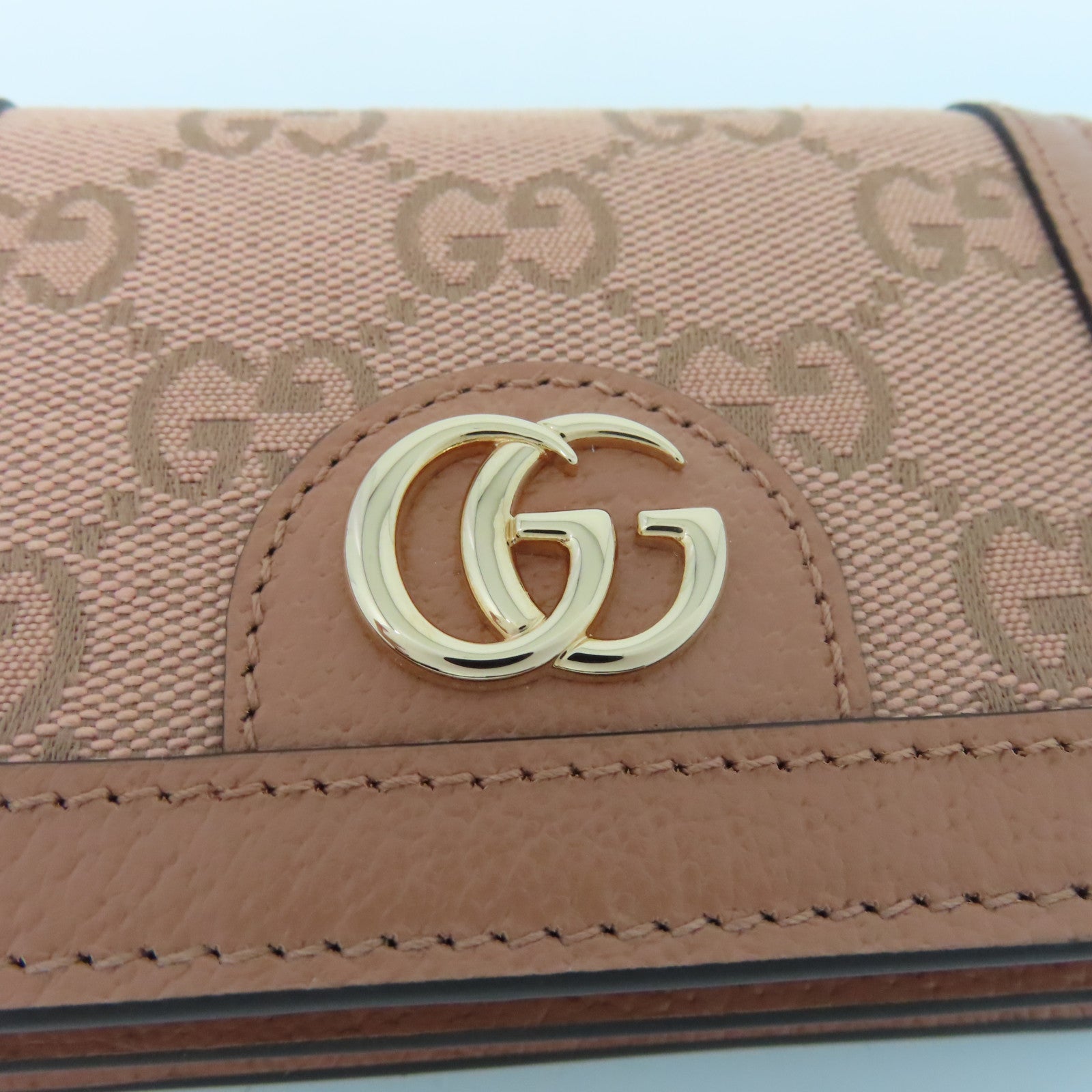 GUCCI 帆布Wallet金扣錢包粉紅色