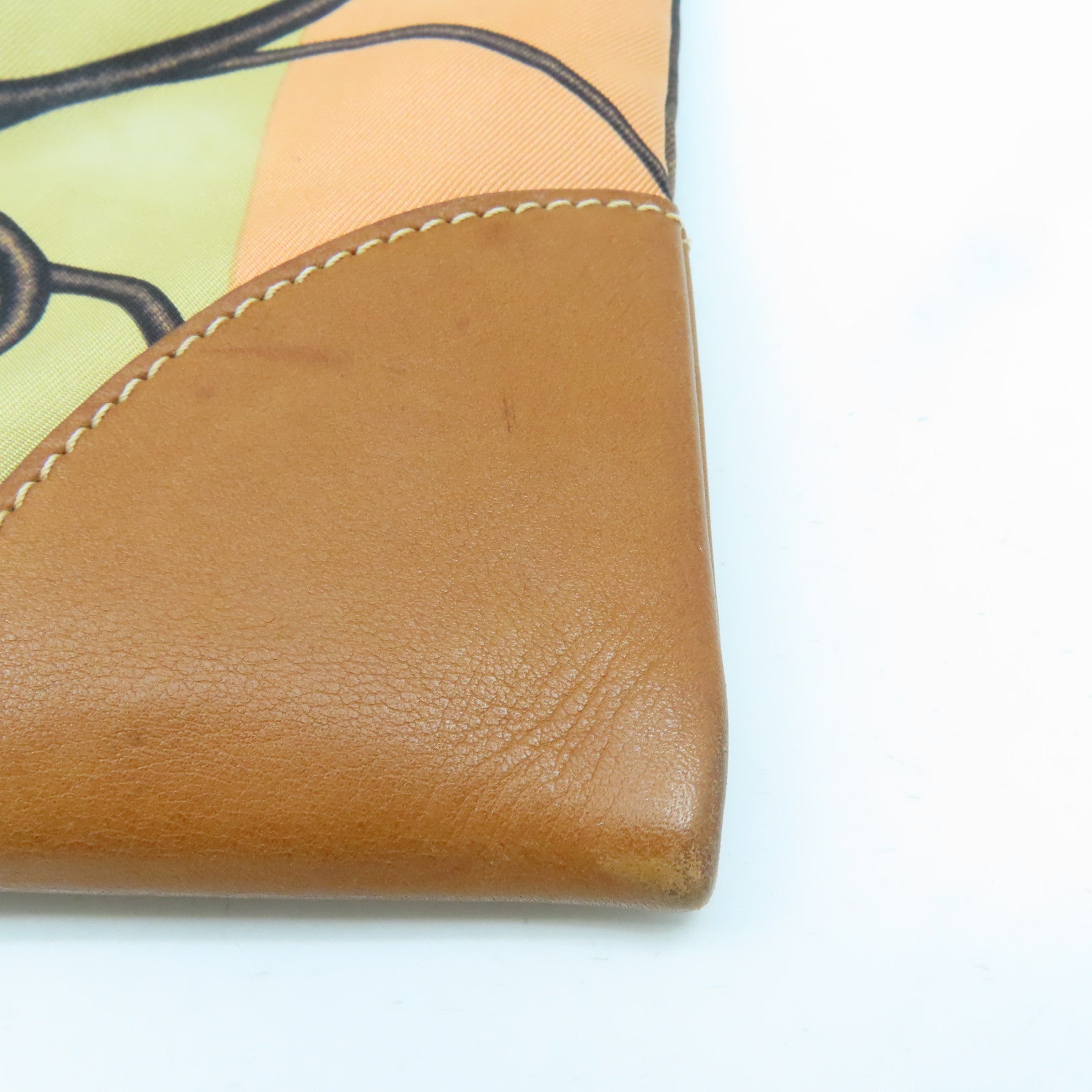 HERMES 絲質Silk City銀扣肩背袋彩色