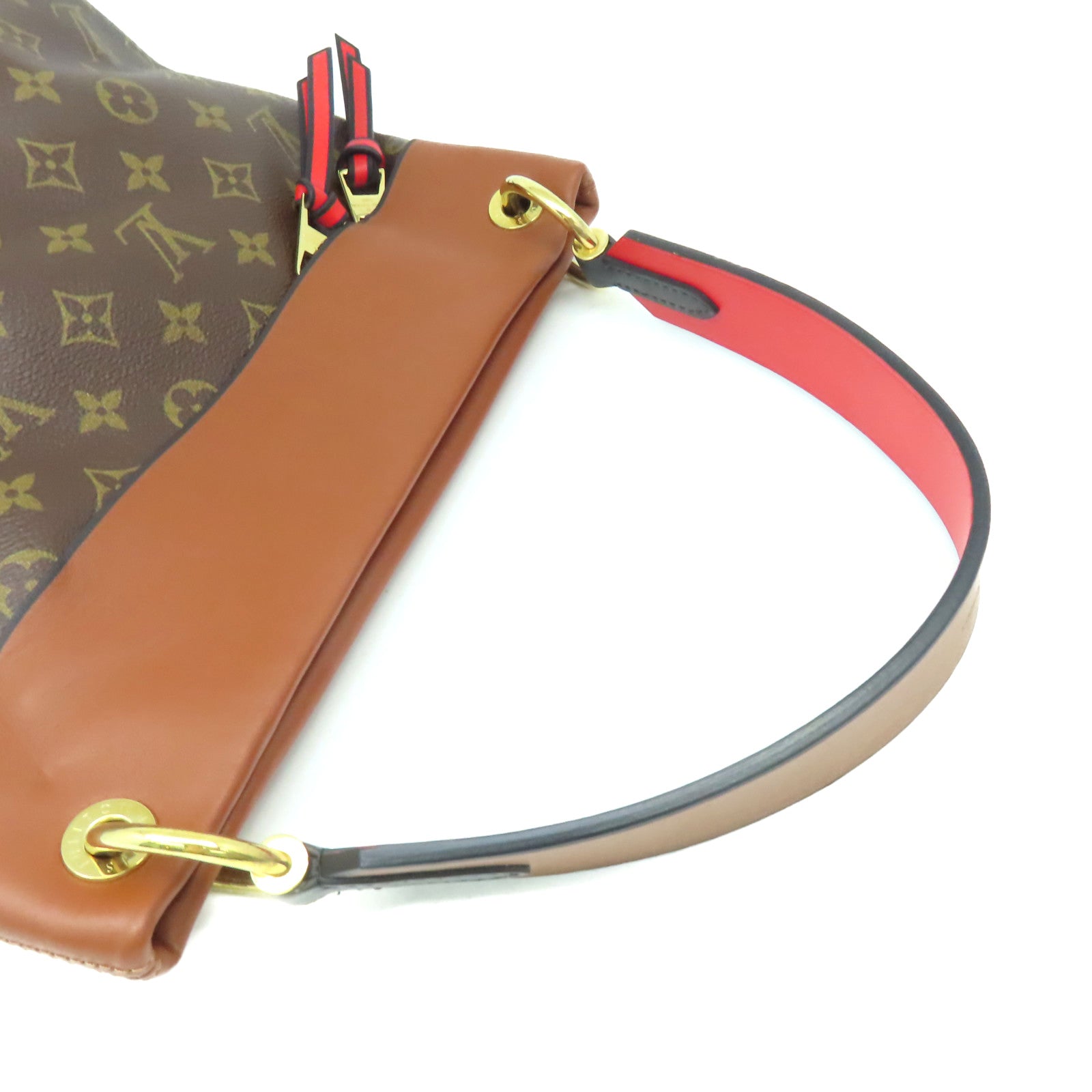LOUIS VUITTON Monogram Tuileries Besace 2Way Shoulder Bag金扣手挽肩背兩用袋啡色/紅色