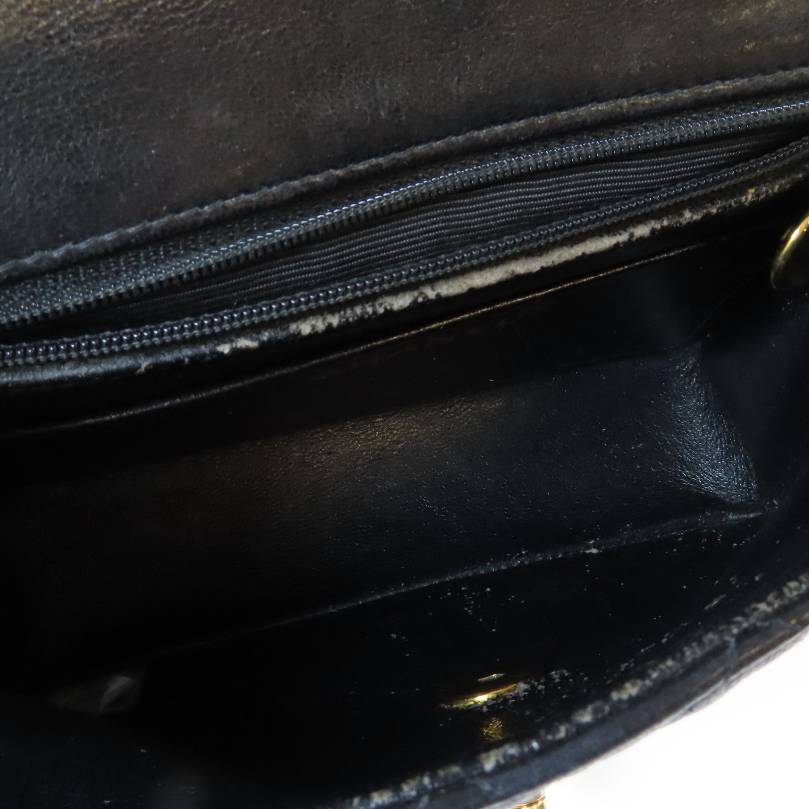 CHANEL 菱格羊皮皮革Chain Shoulder Bag金扣鏈帶肩背袋黑色