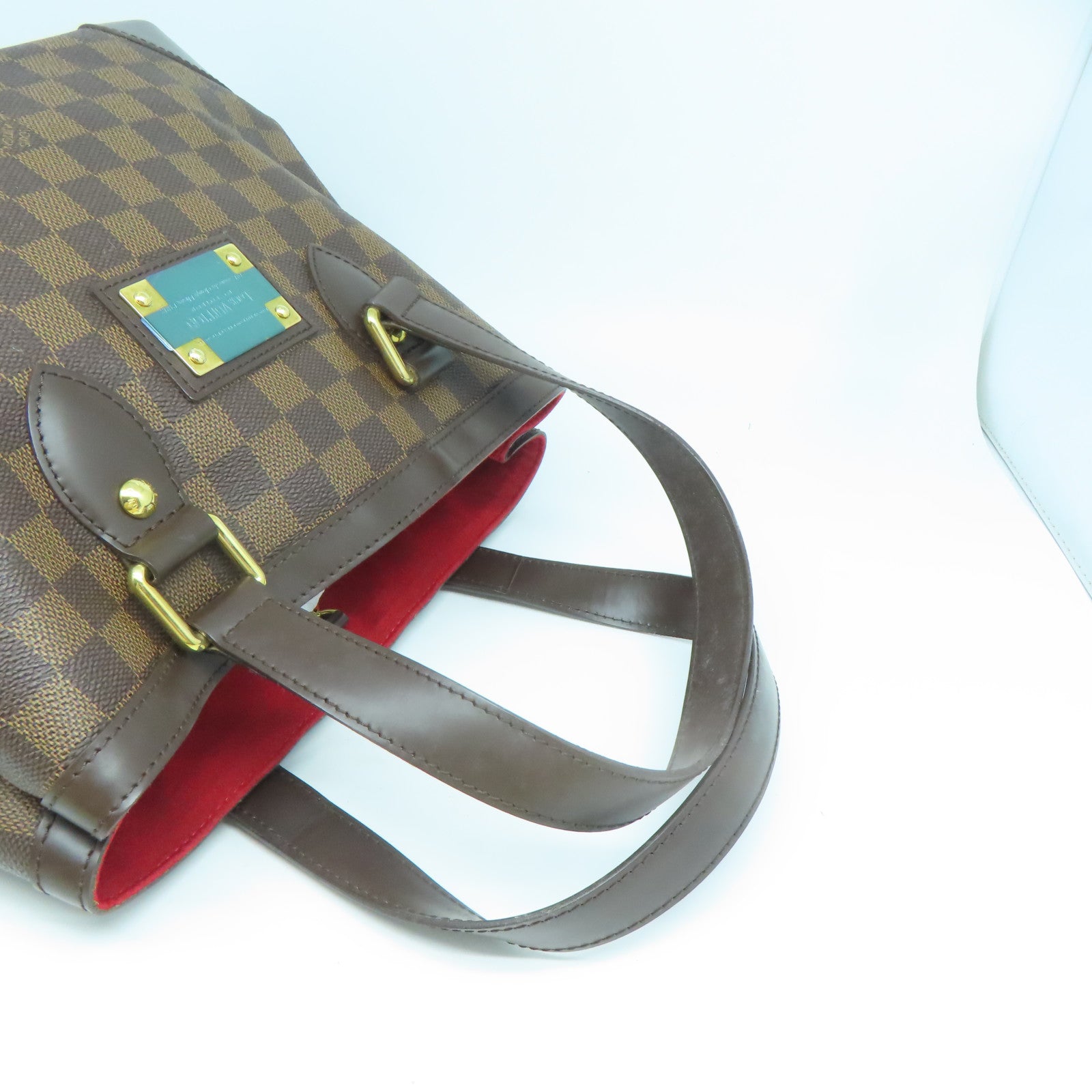 LOUIS VUITTON Damier Hampstead PM金扣手挽袋啡色
