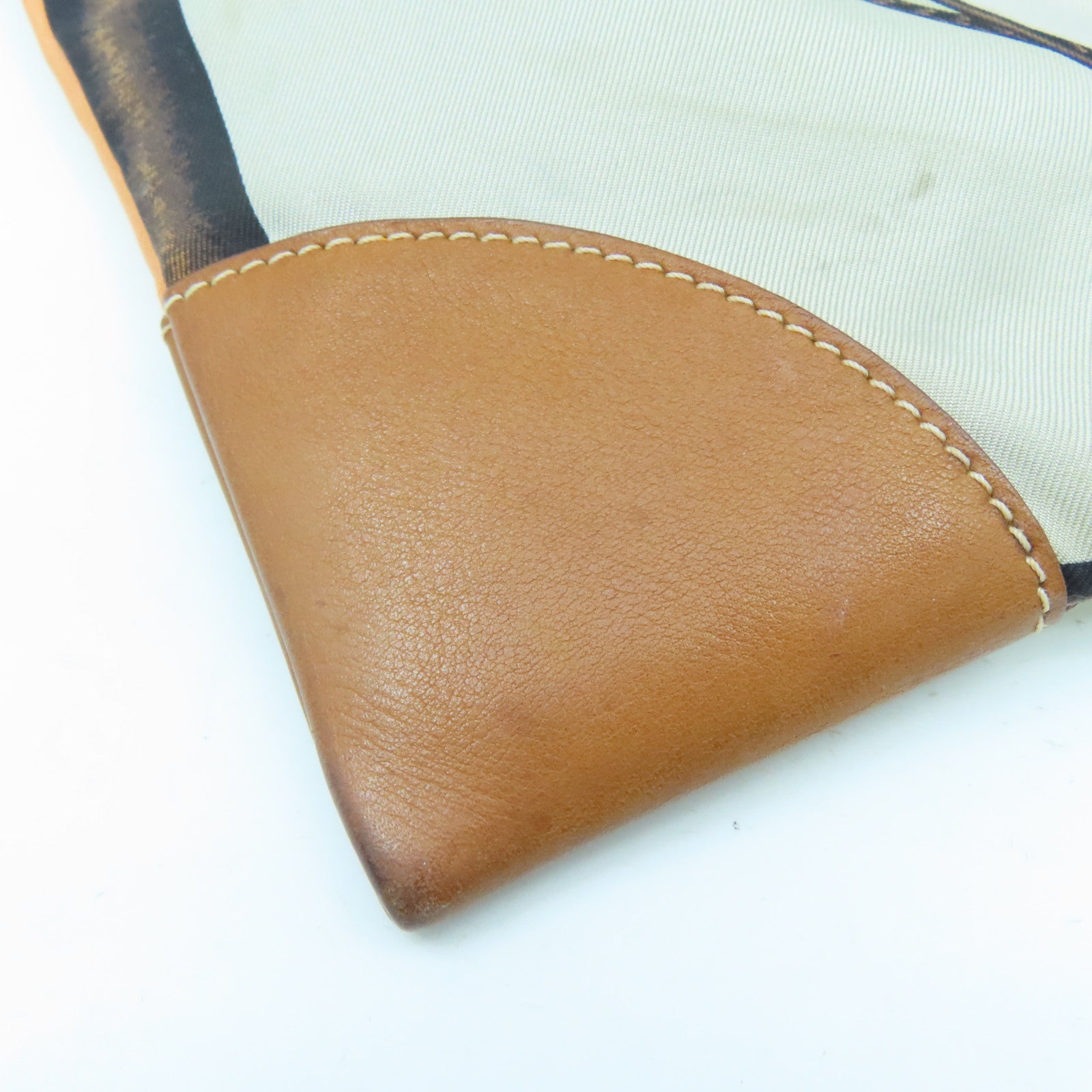 HERMES 絲質Silk City銀扣肩背袋彩色