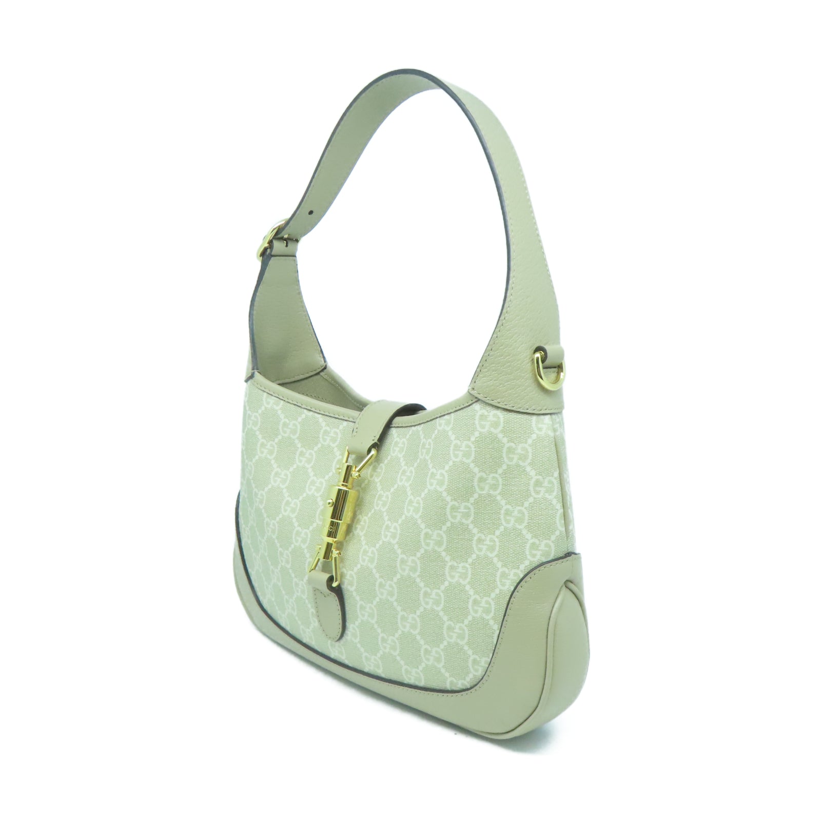 GUCCI 【激減優惠】帆布2 Way Shoulder金扣手挽肩背兩用袋米色