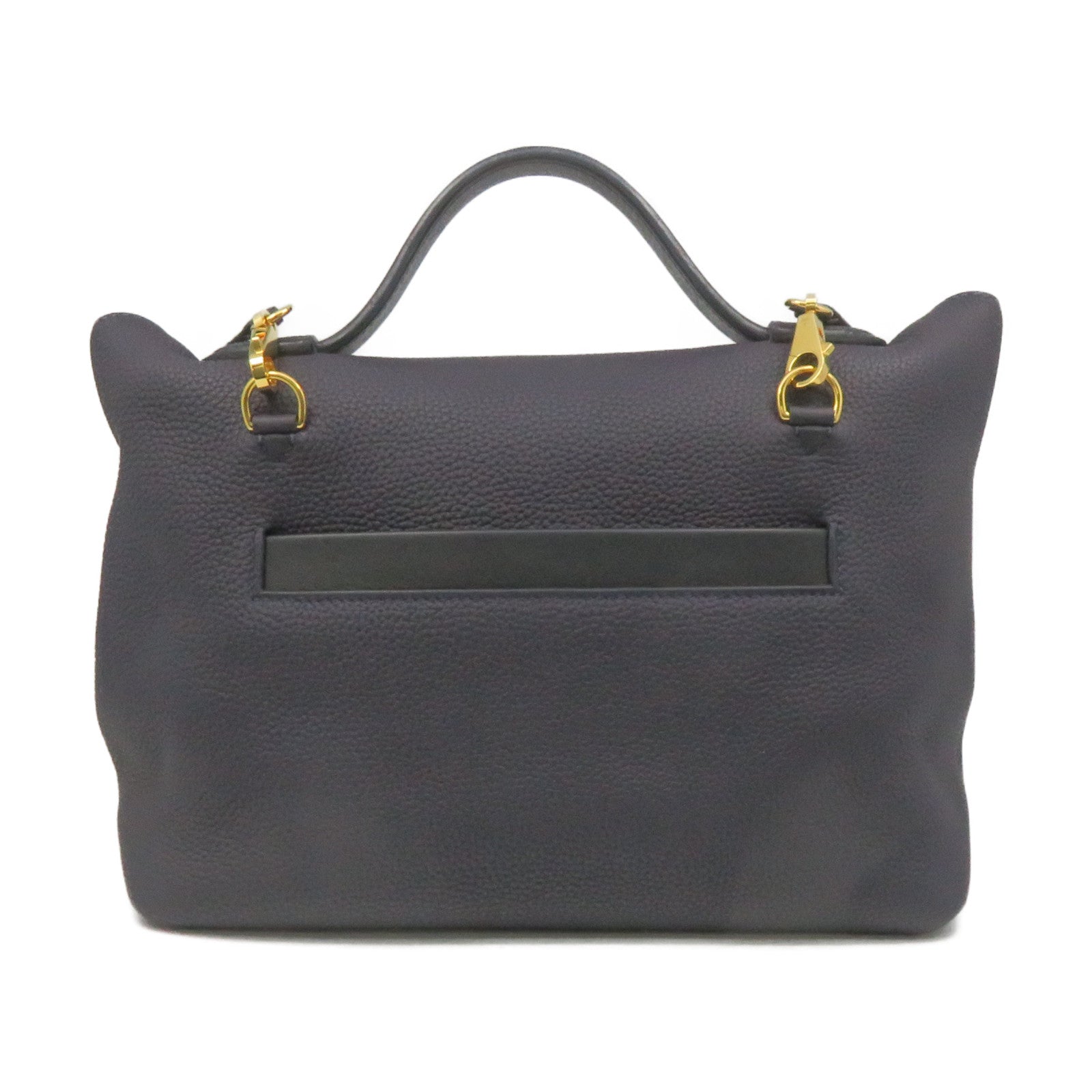 HERMES Togo皮革24/24 29cm 2Way Shoulder Bag金扣手挽肩背两用袋Bleu Nuit深蓝色