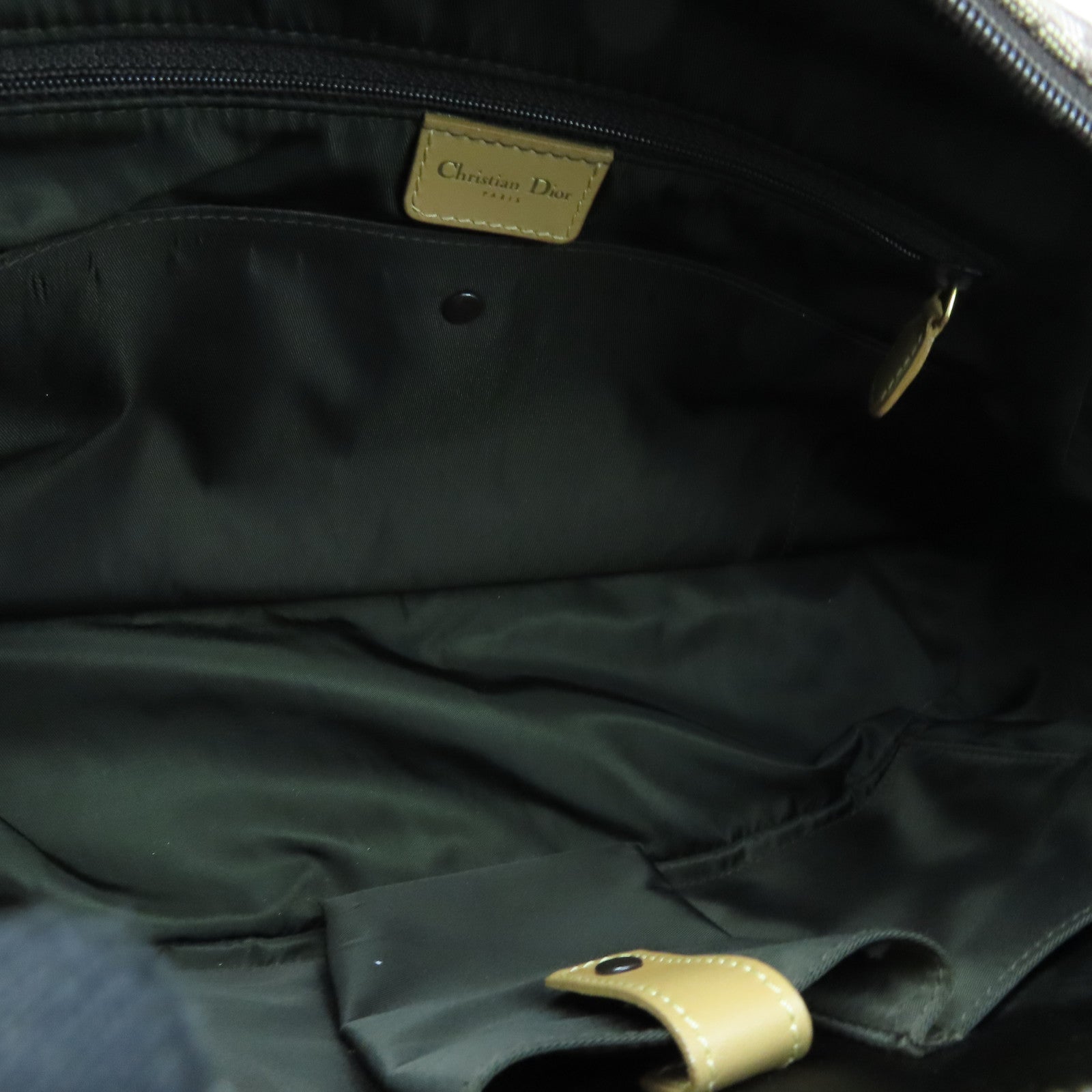 Dior canvas Shoulder Bag gold buckle shoulder bag brown