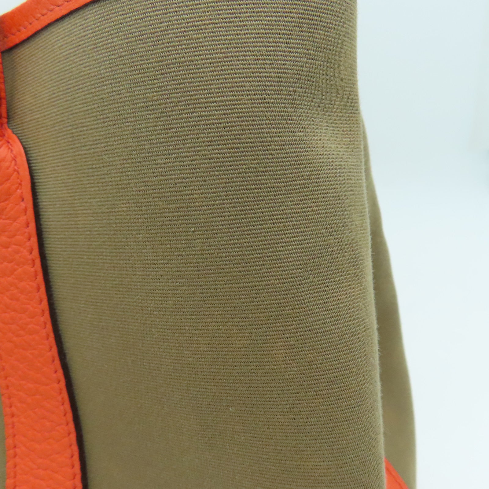 HERMES 帆布Garden Party TPM Tote Bag銀扣手挽袋啡色橙色