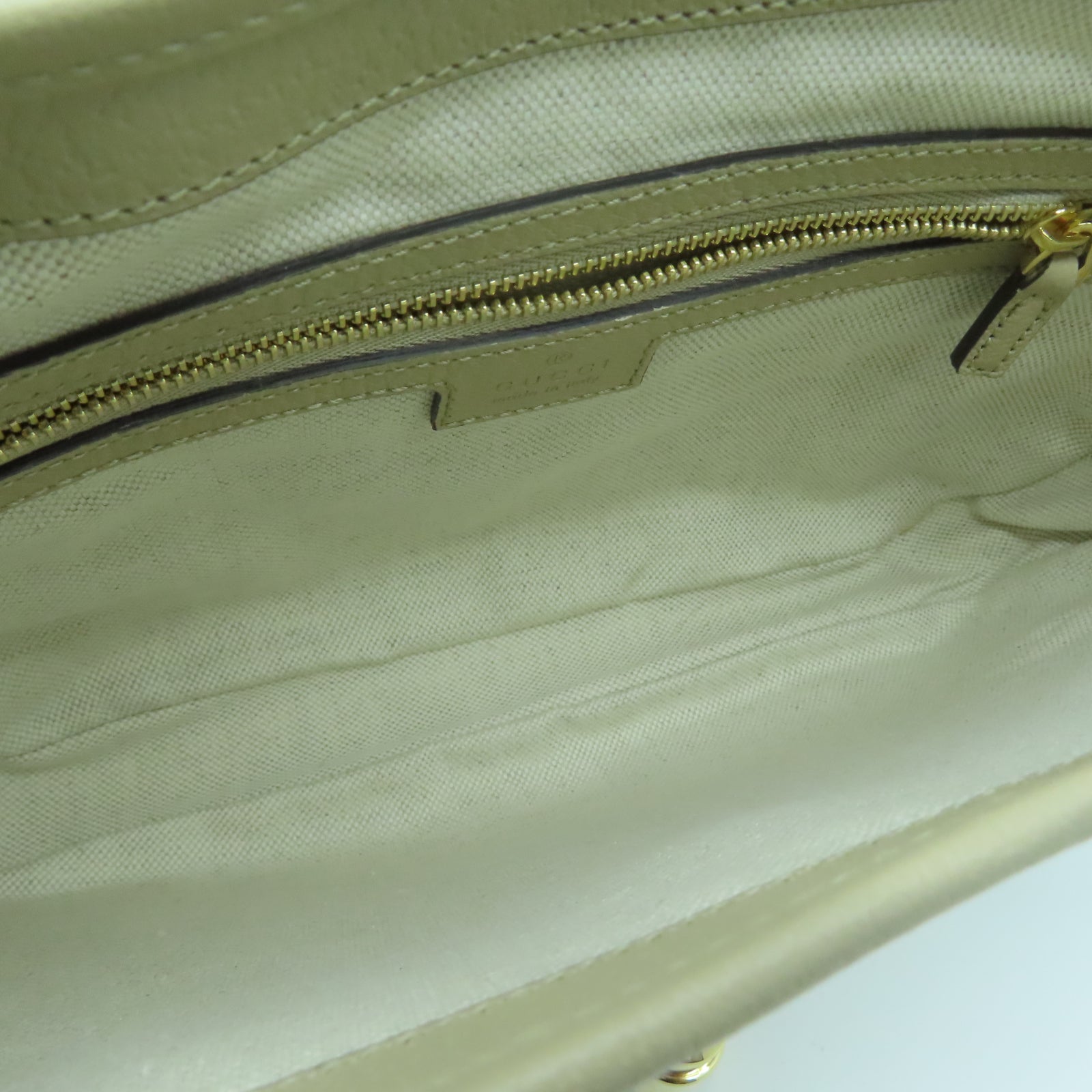 GUCCI 【激減優惠】帆布2 Way Shoulder金扣手挽肩背兩用袋米色