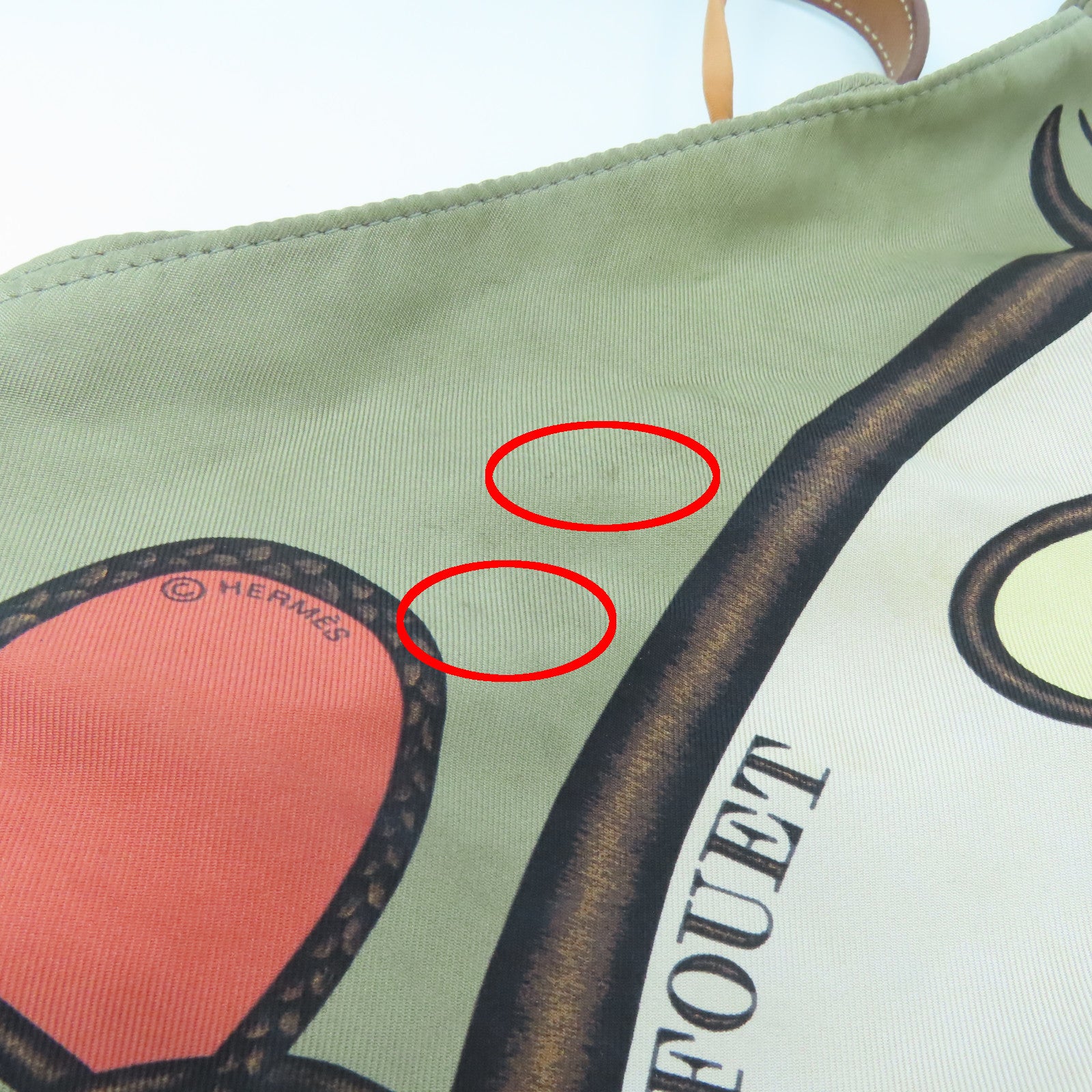 HERMES 絲質Silk City銀扣肩背袋彩色