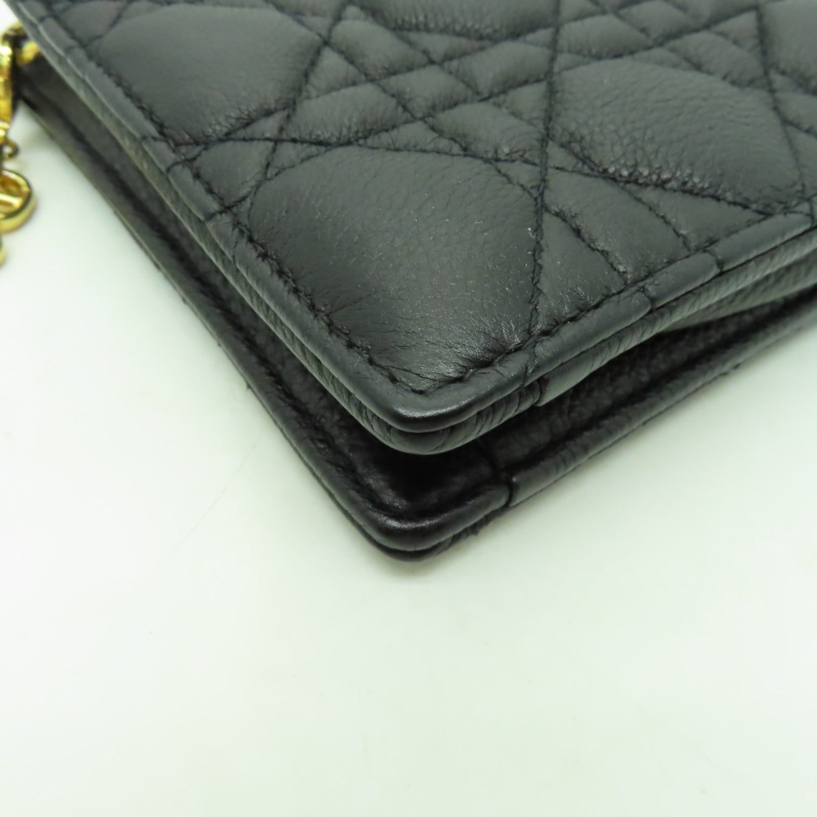 Dior 牛皮皮革Chain Shoulder金扣鏈帶肩背袋黑色
