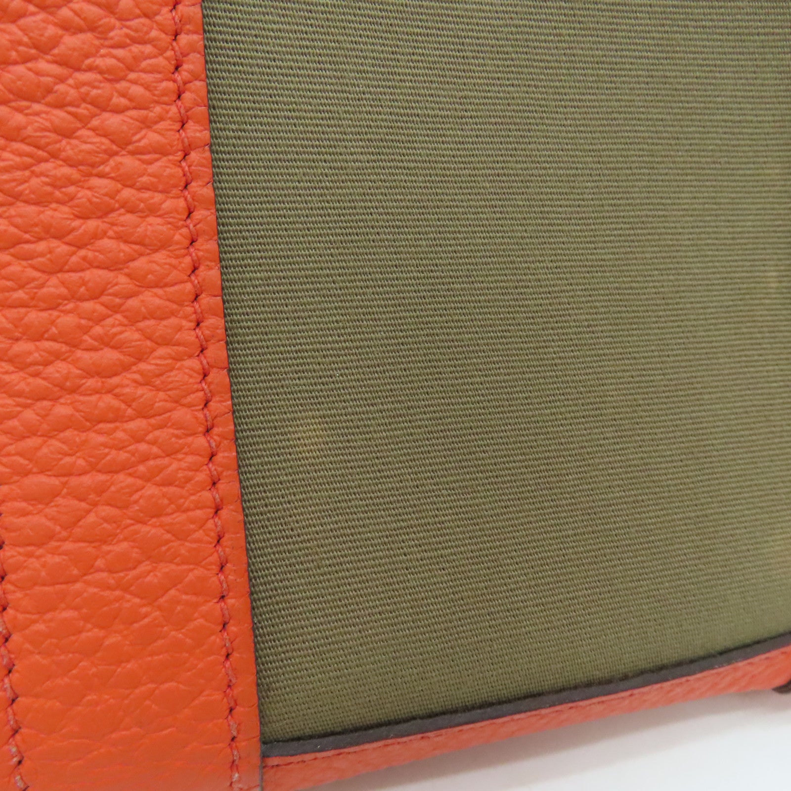 HERMES 帆布Garden Party TPM Tote Bag銀扣手挽袋啡色橙色
