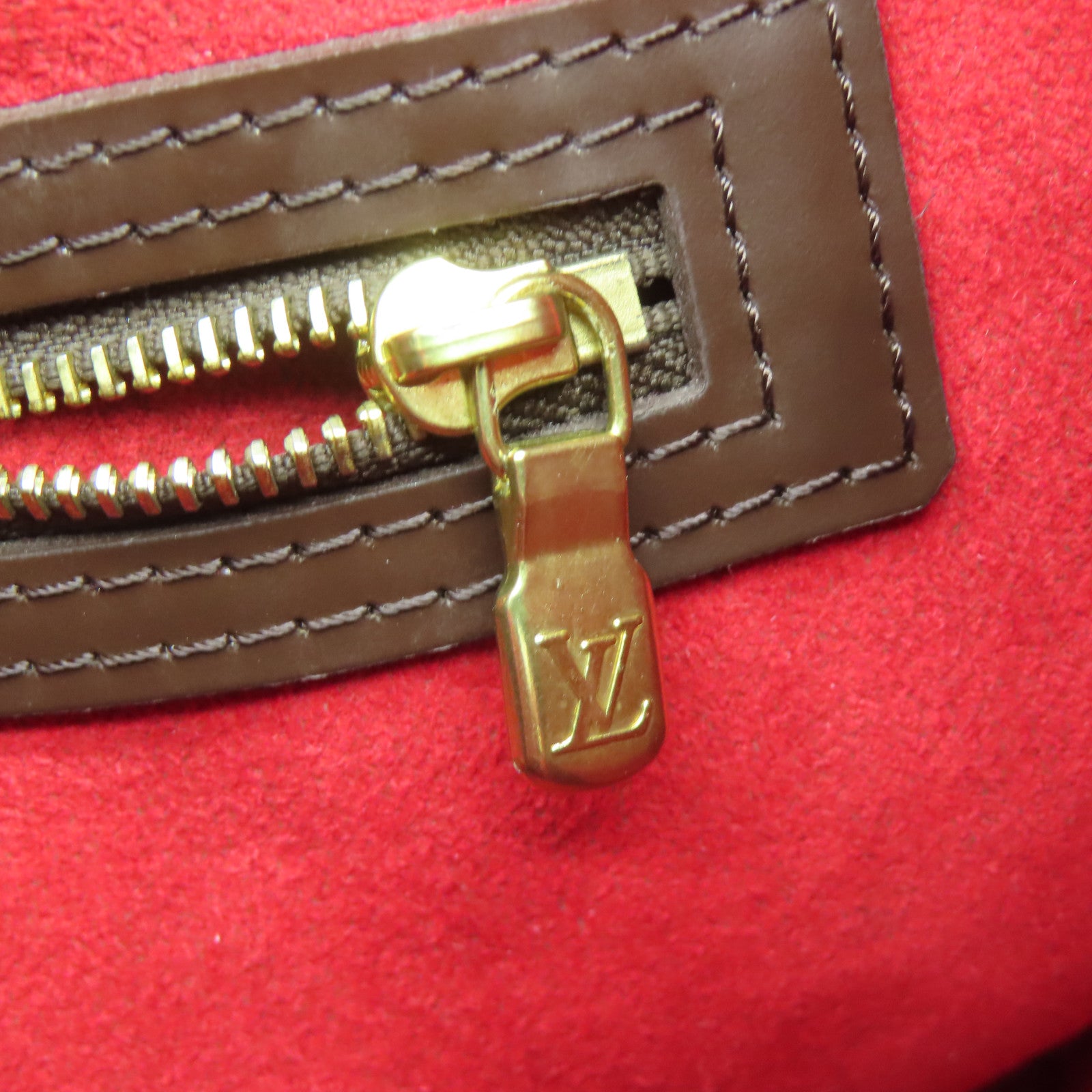 LOUIS VUITTON Damier Hampstead PM金扣手挽袋啡色