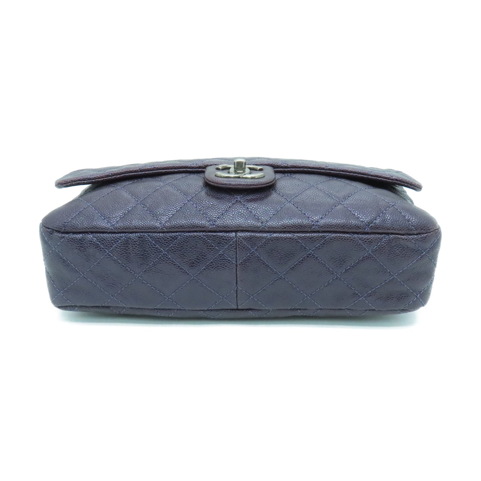CHANEL 菱格Caviar皮革Chain Shoulder Bag链带肩背袋紫色