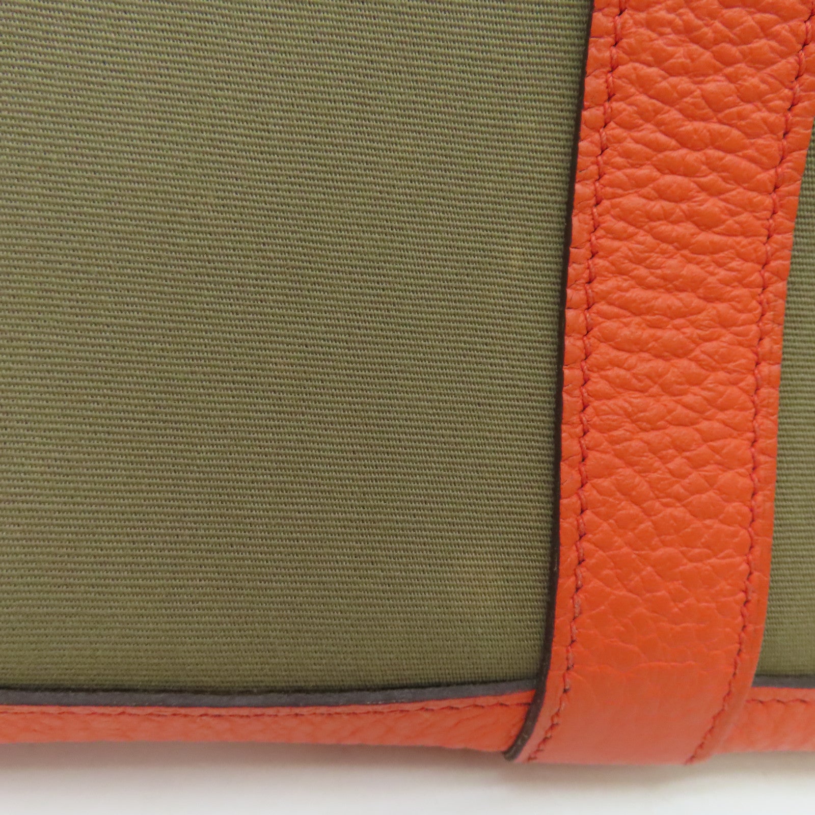 HERMES 帆布Garden Party TPM Tote Bag銀扣手挽袋啡色橙色