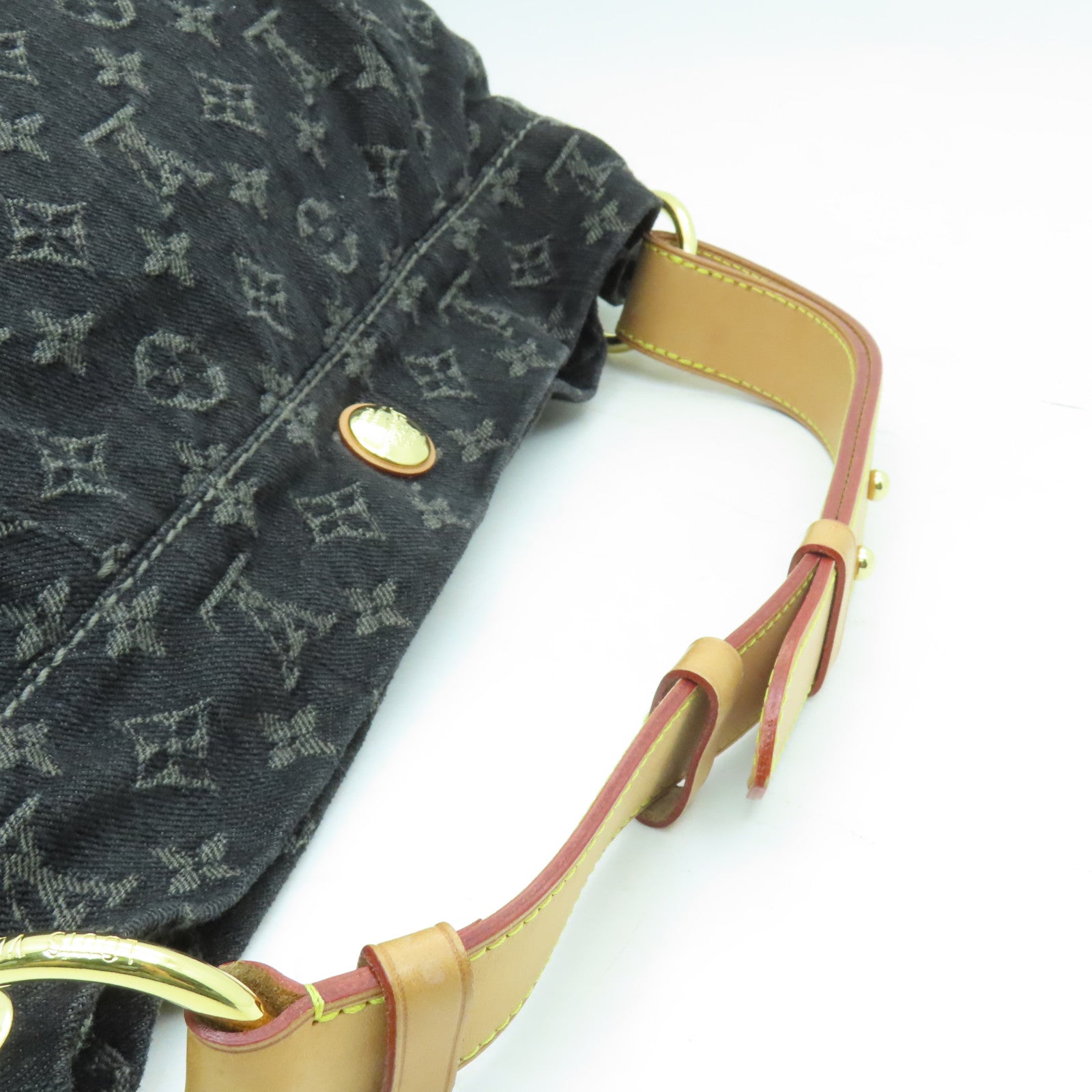 LOUIS VUITTON Monogram Denim Daily PM金扣肩背袋黒色