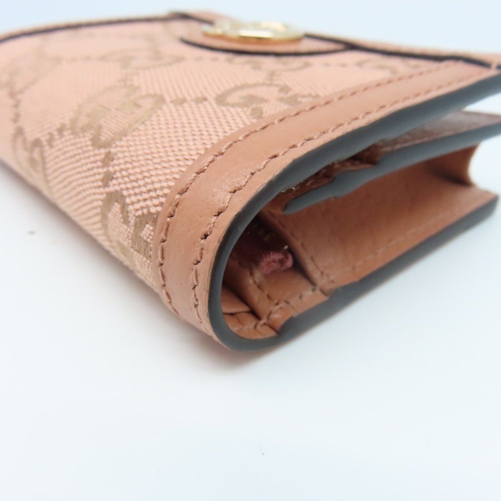 GUCCI 帆布Wallet金扣錢包粉紅色
