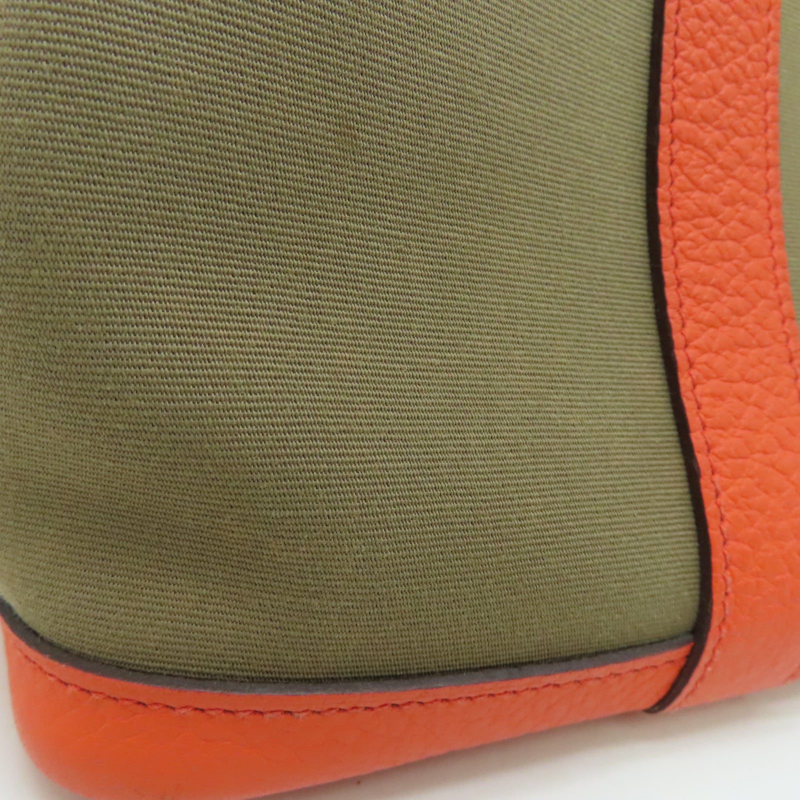 HERMES 帆布Garden Party TPM Tote Bag銀扣手挽袋啡色橙色