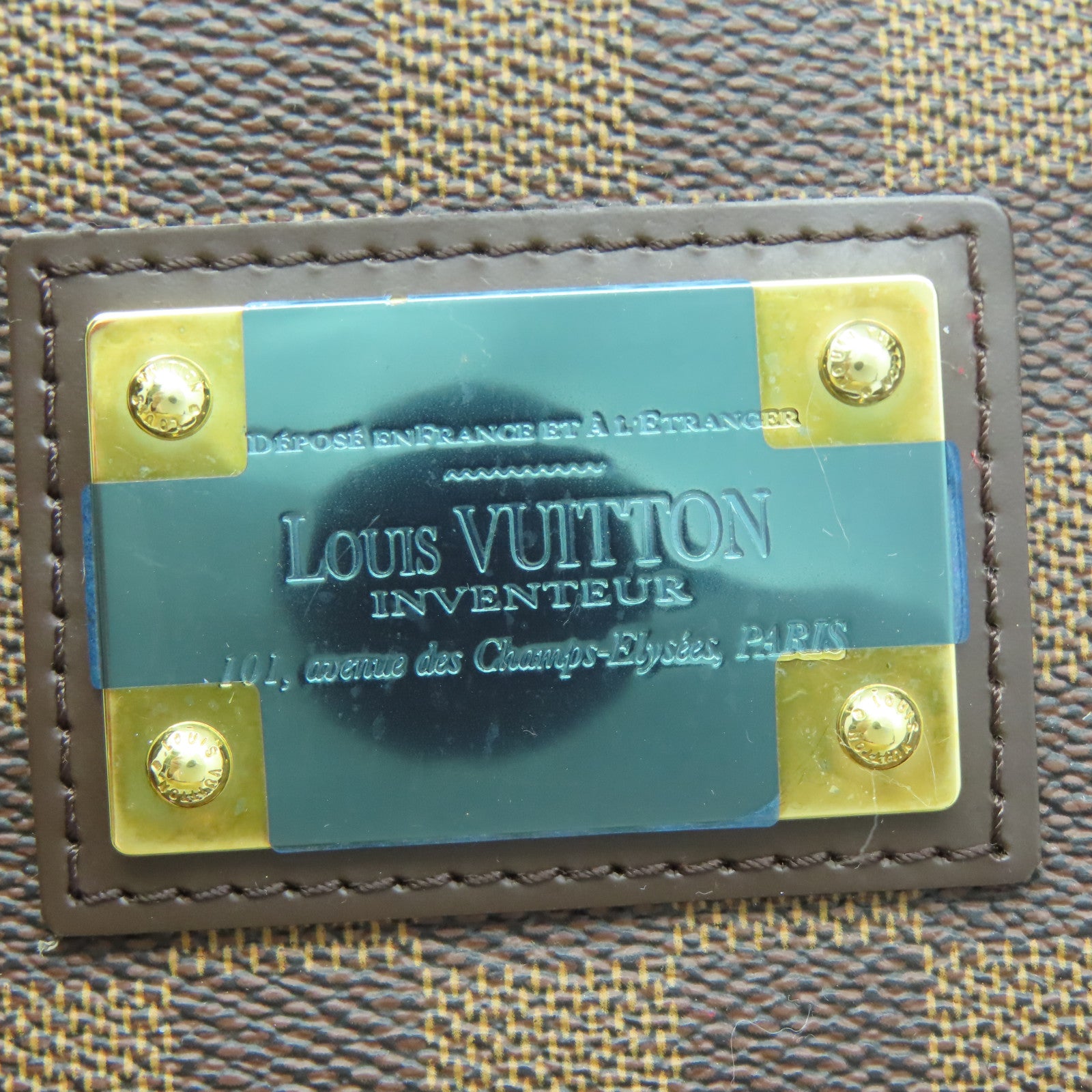 LOUIS VUITTON Damier Hampstead PM金扣手挽袋啡色