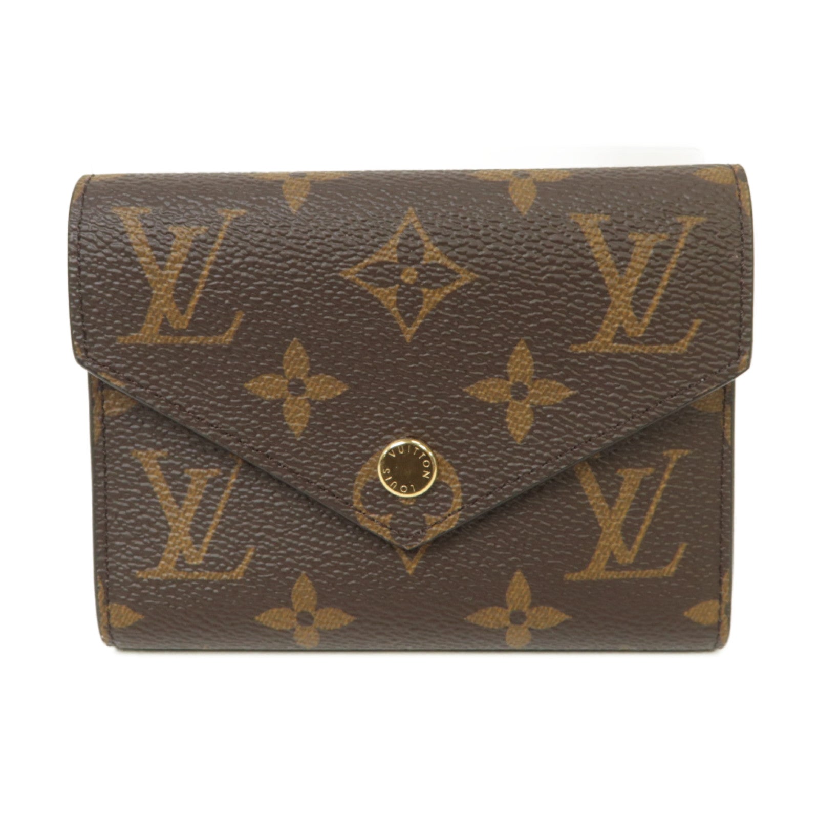 LOUIS VUITTON Monogram Wallet金扣錢包棕色/粉紅色