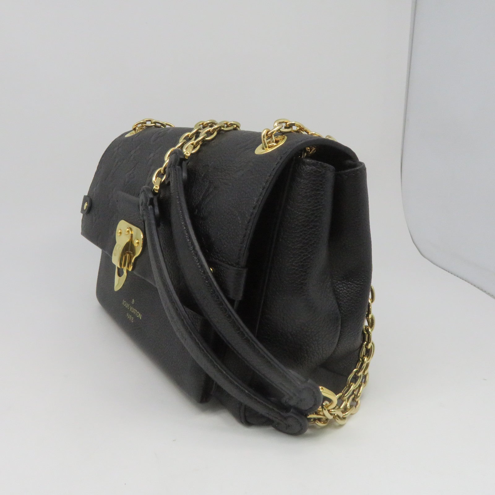 LOUIS VUITTON Monogram Empreinte Vavin PM gold buckle handle bag