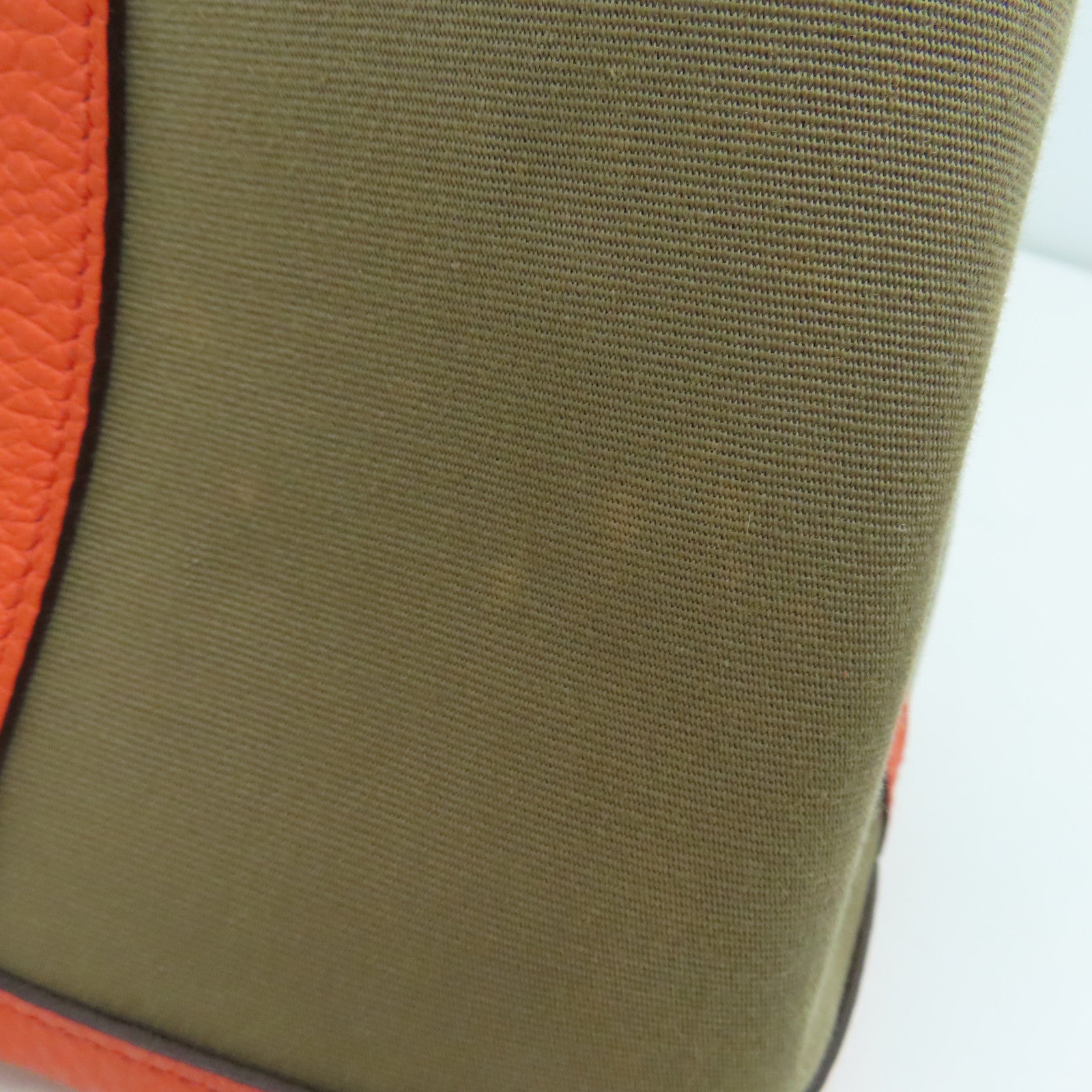 HERMES 帆布Garden Party TPM Tote Bag銀扣手挽袋啡色橙色