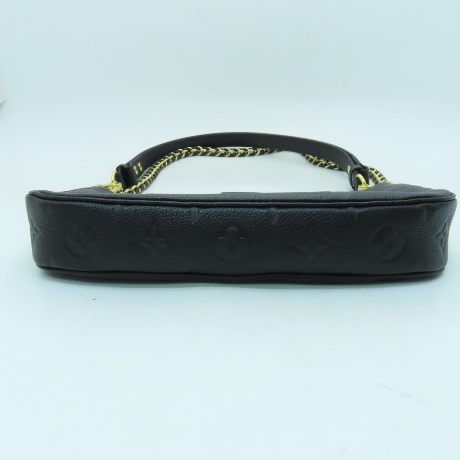 LOUIS VUITTON Monogram Empreinte Multi Pochette Accessoires Gold Buckle Shoulder Bag Black