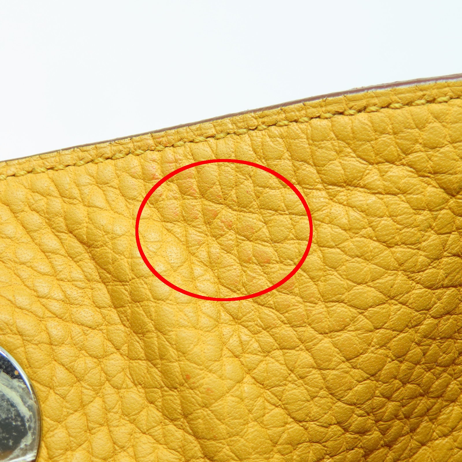 HERMES Taurillon Clemence皮革Lindy 26银扣手挽肩背两用袋橙色