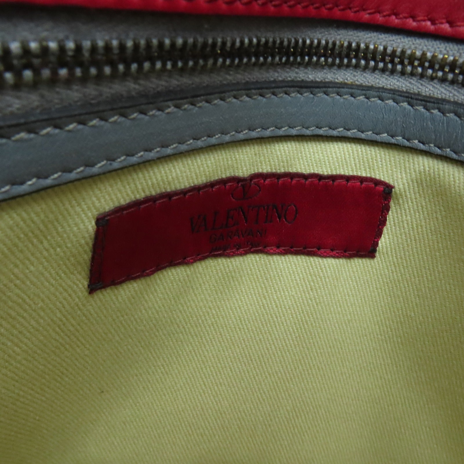 Valentino 牛皮皮革2 Way Shoulder Handbag金扣手挽肩背两用袋红色