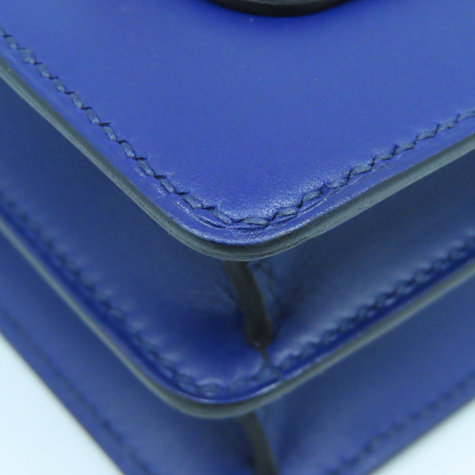 HERMES Alligator Missi Liss皮革Mini Roulis金扣肩背袋Bleu Encre蓝色