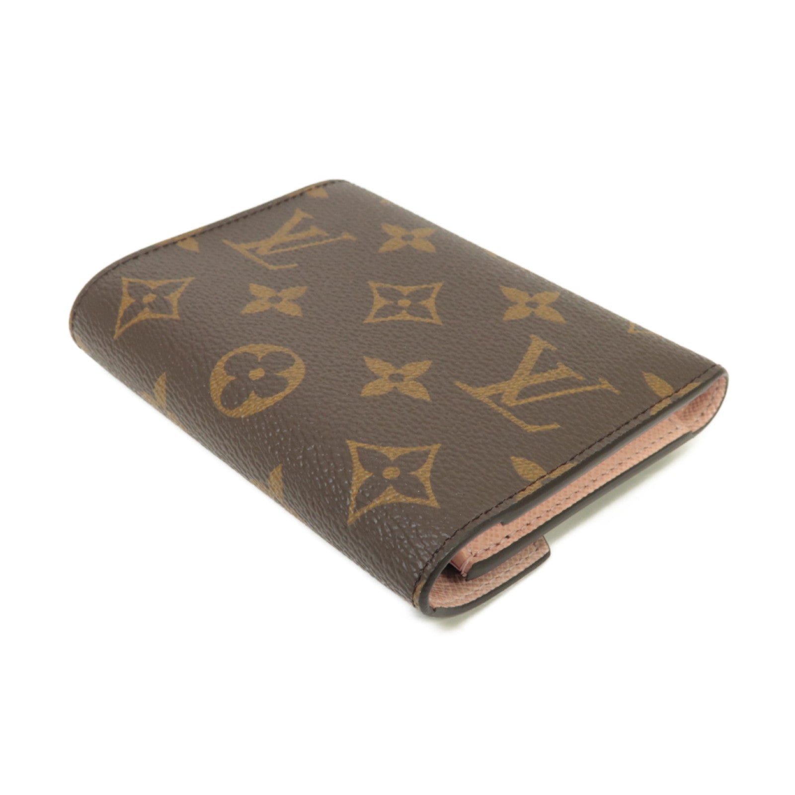 LOUIS VUITTON Monogram Wallet金扣錢包棕色/粉紅色