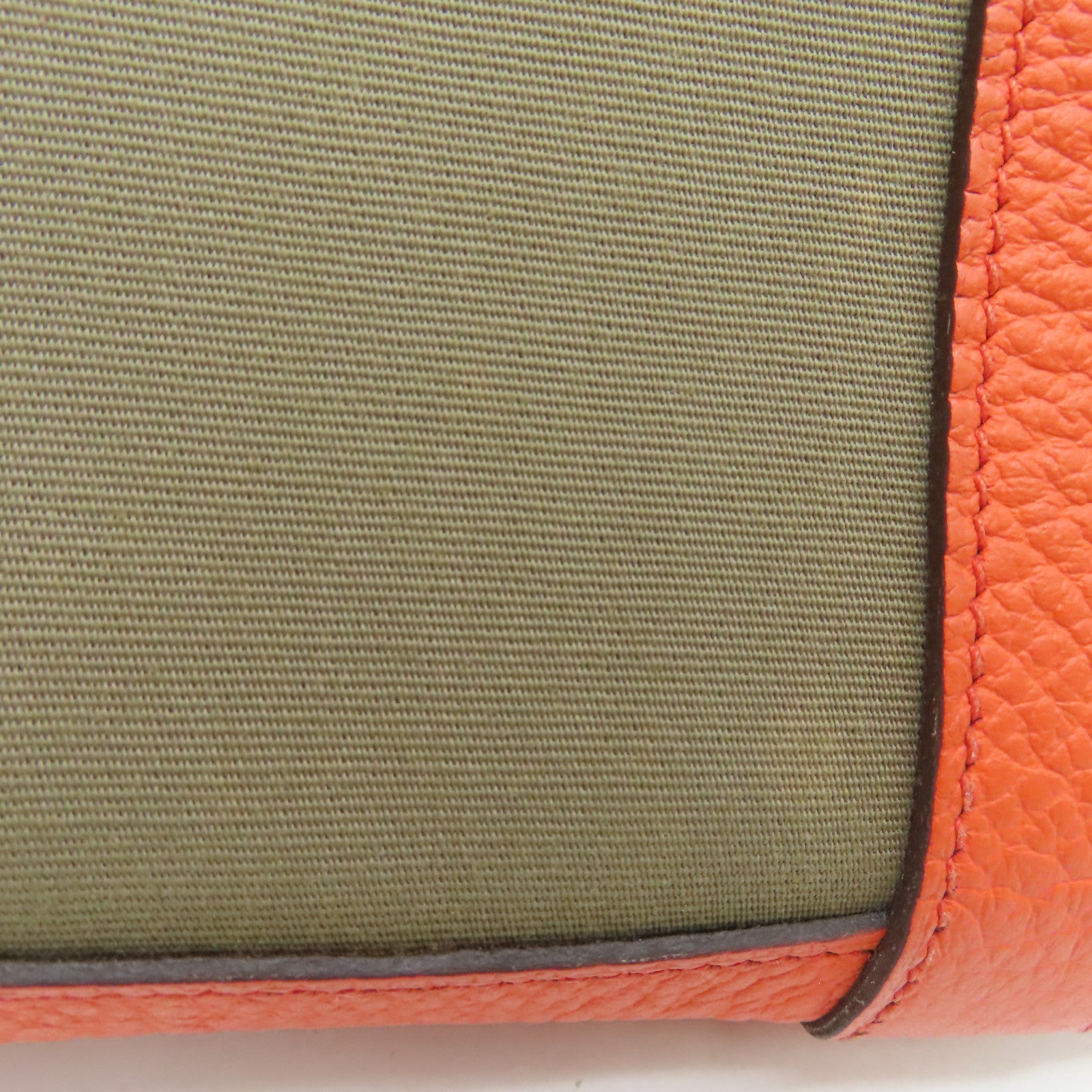 HERMES 帆布Garden Party TPM Tote Bag銀扣手挽袋啡色橙色