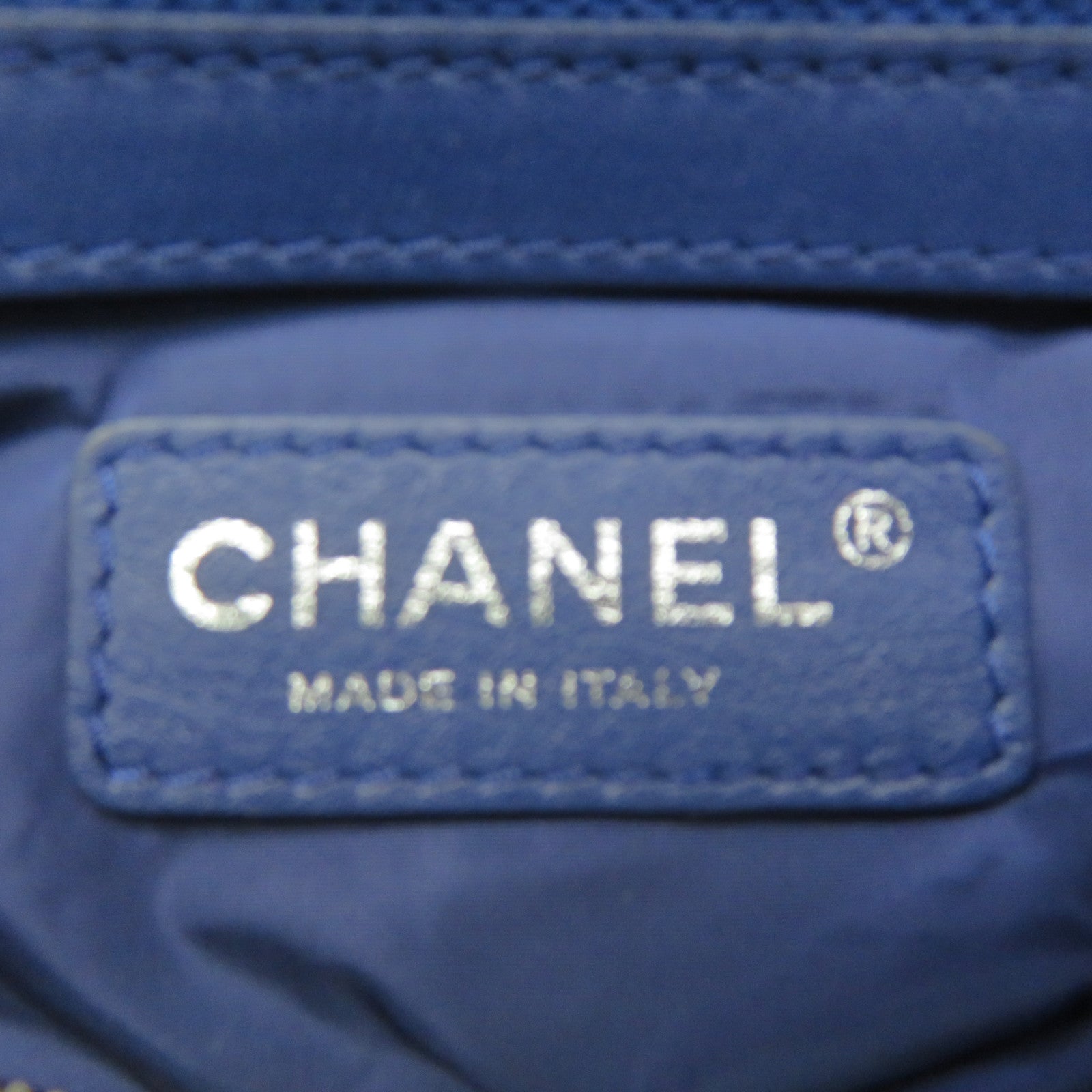 CHANEL 【激減優惠】尼龍Chain Shoulder Bag銀扣鏈帶肩背袋藍色/彩色
