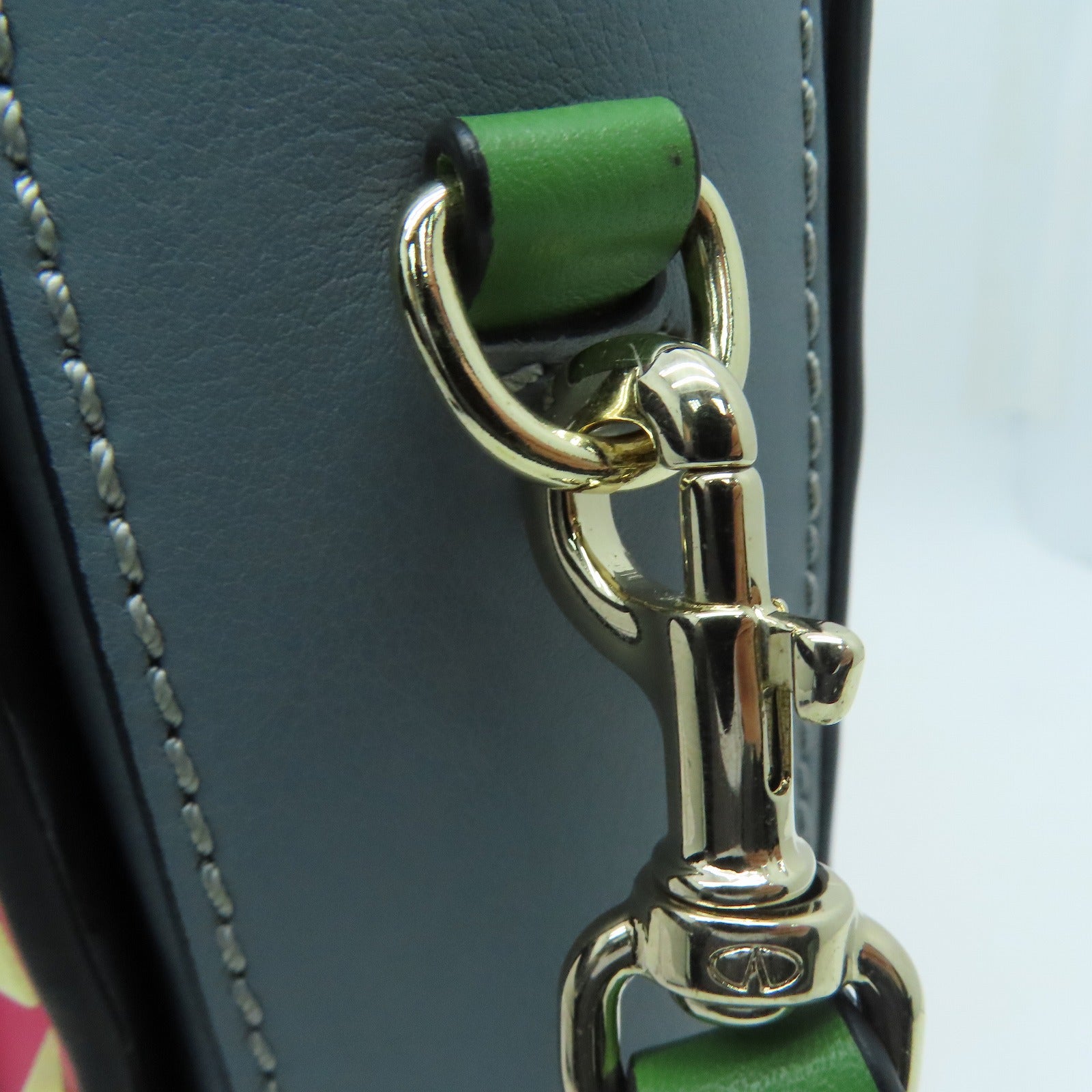 Valentino 牛皮皮革2 Way Shoulder Handbag金扣手挽肩背两用袋红色