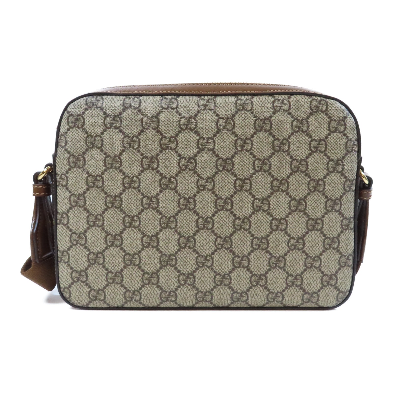 GUCCI 塗層帆布Interlocking G Bag金扣肩背袋啡色