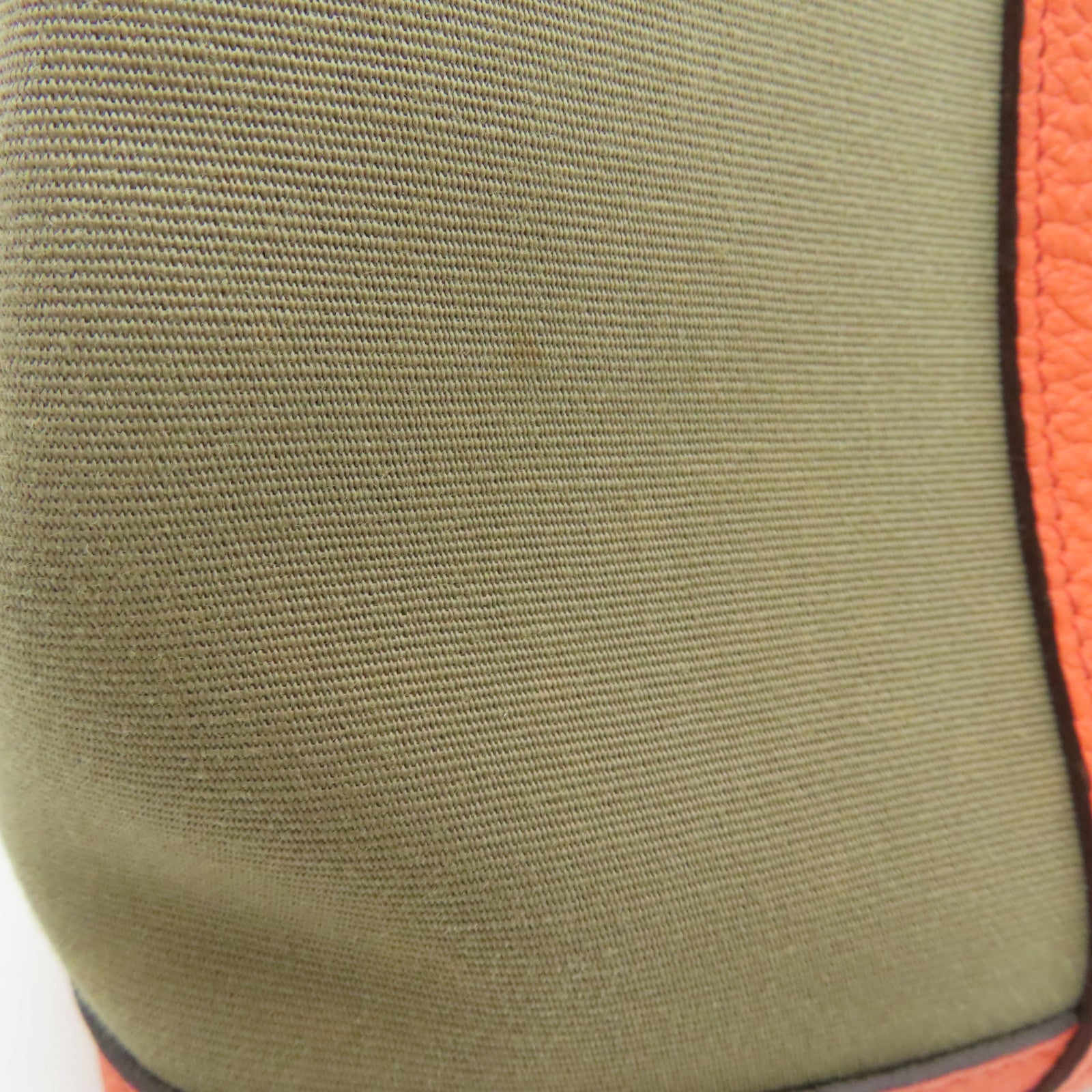 HERMES 帆布Garden Party TPM Tote Bag銀扣手挽袋啡色橙色