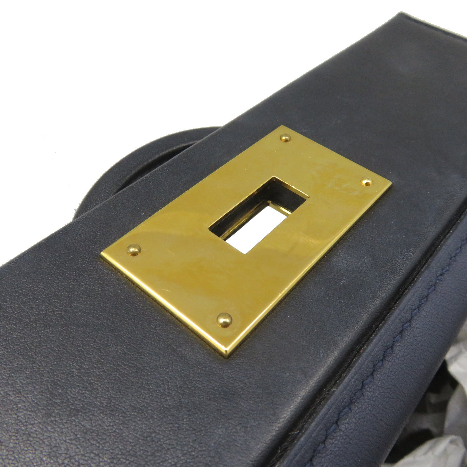 HERMES Togo皮革24/24 29cm 2Way Shoulder Bag金扣手挽肩背两用袋Bleu Nuit深蓝色