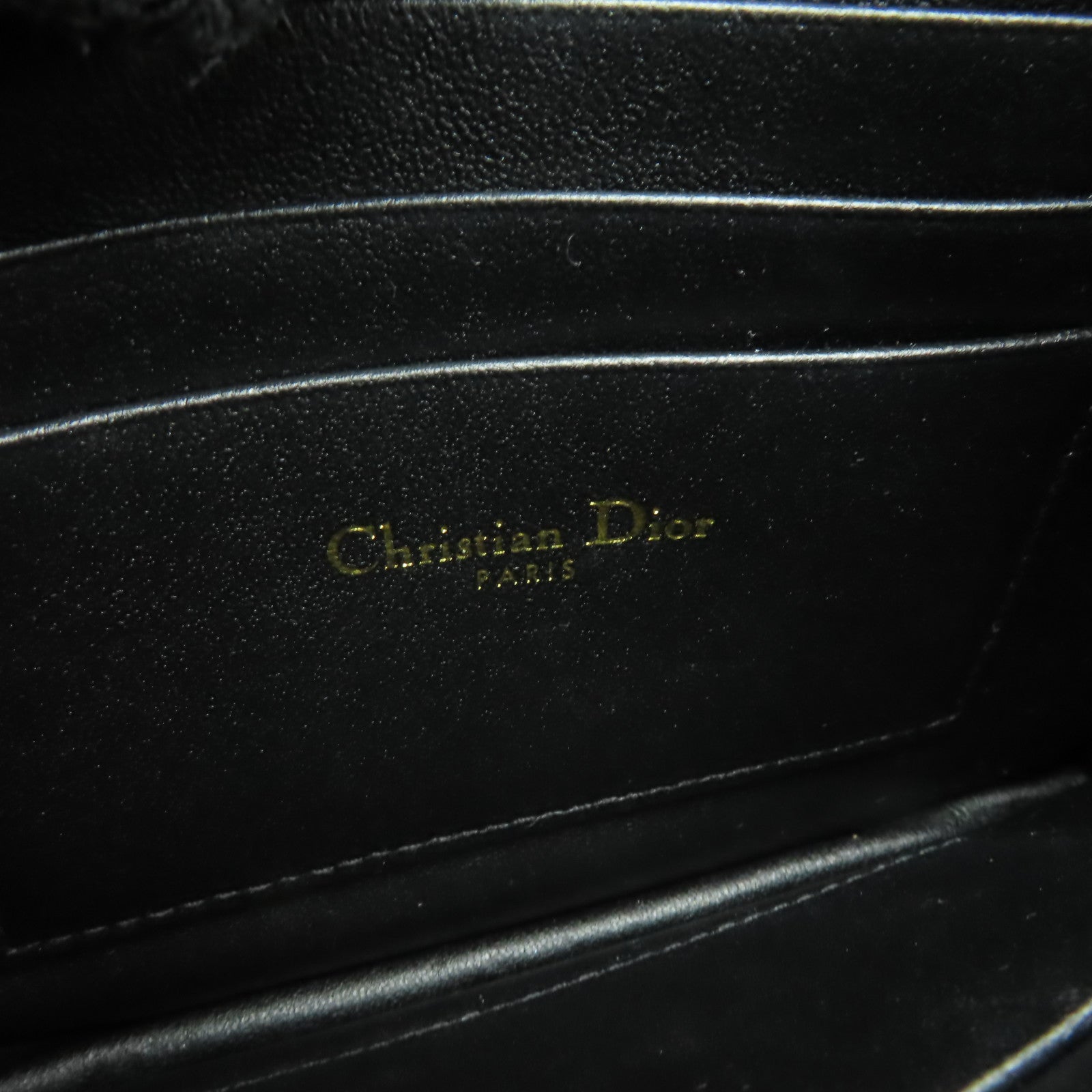 Dior 牛皮皮革Chain Shoulder金扣鏈帶肩背袋黑色