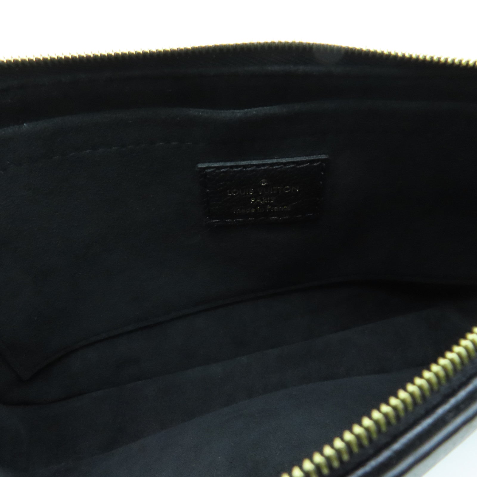LOUIS VUITTON Monogram Empreinte Multi Pochette Accessoires Gold Buckle Shoulder Bag Black