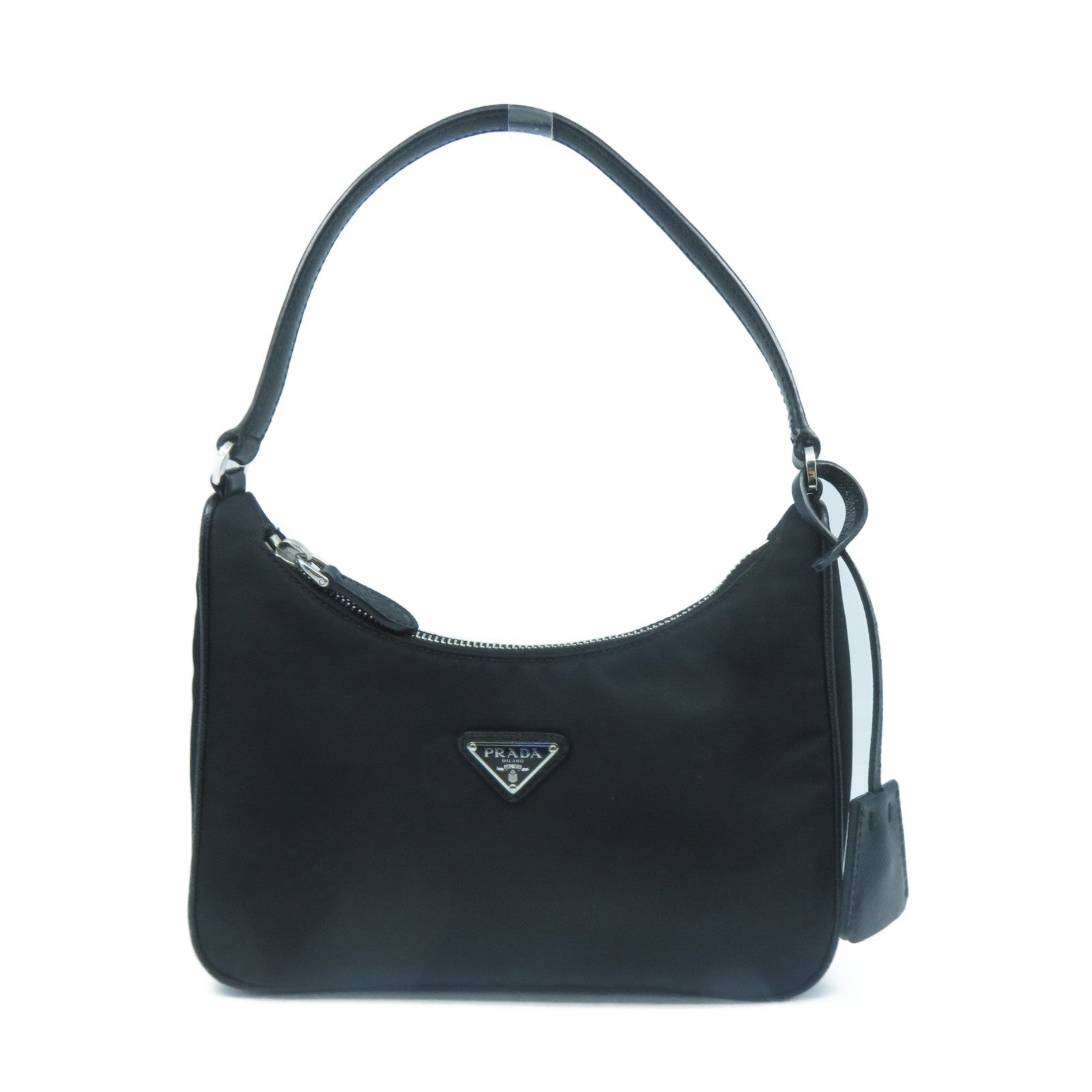 PRADA 再生尼龍Re-Edition 2005 Mini Bag銀扣肩背袋黑色