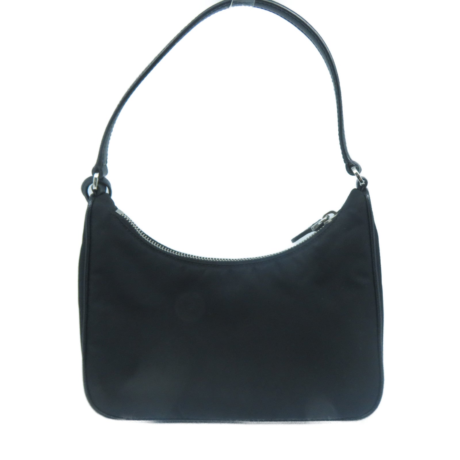 PRADA 再生尼龍Re-Edition 2005 Mini Bag銀扣肩背袋黑色