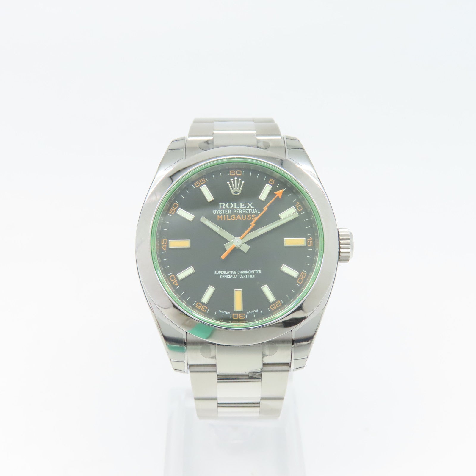 ROLEX Milgauss不鏽鋼自動機芯手錶黑色#16.5cm