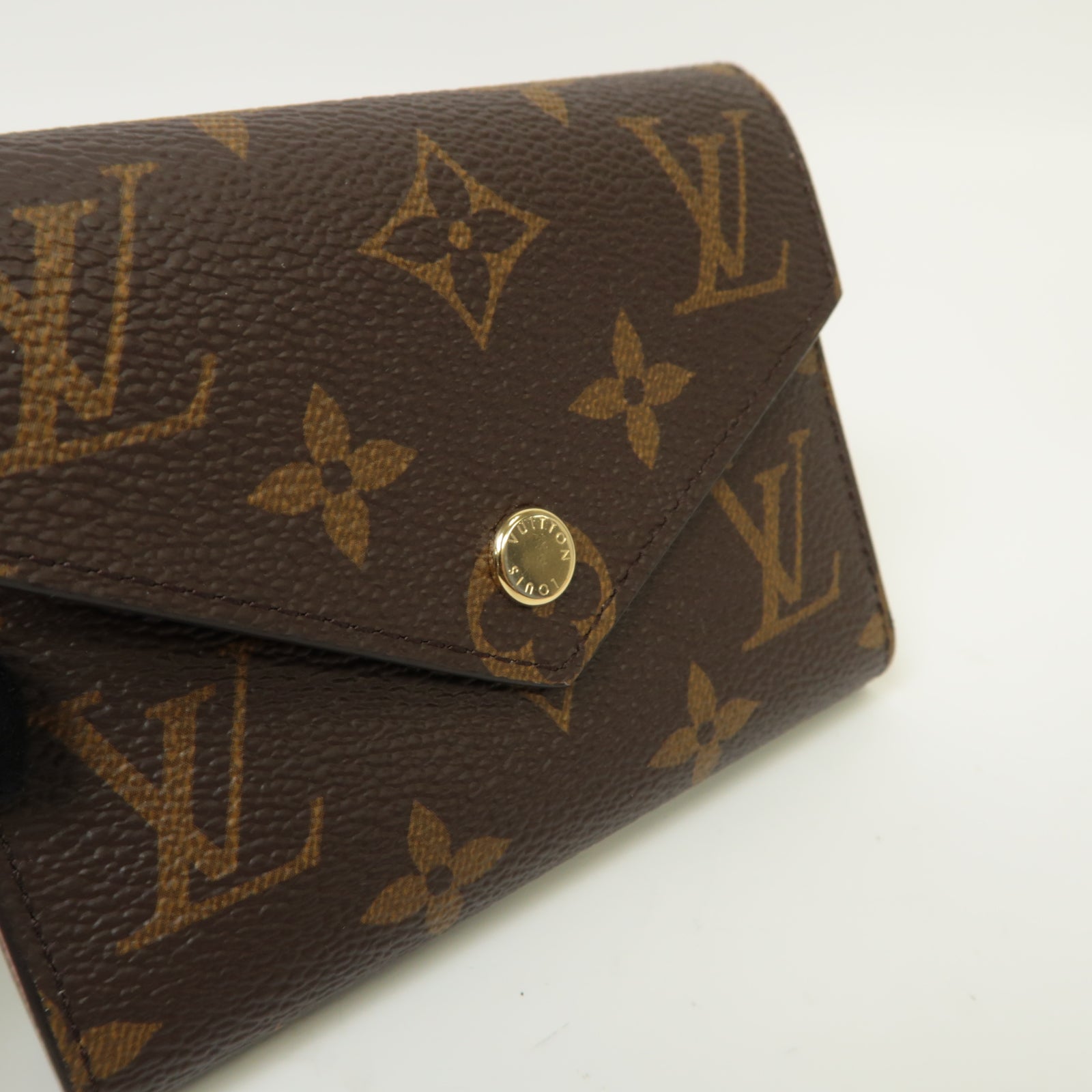 LOUIS VUITTON Monogram Wallet金扣錢包棕色/粉紅色