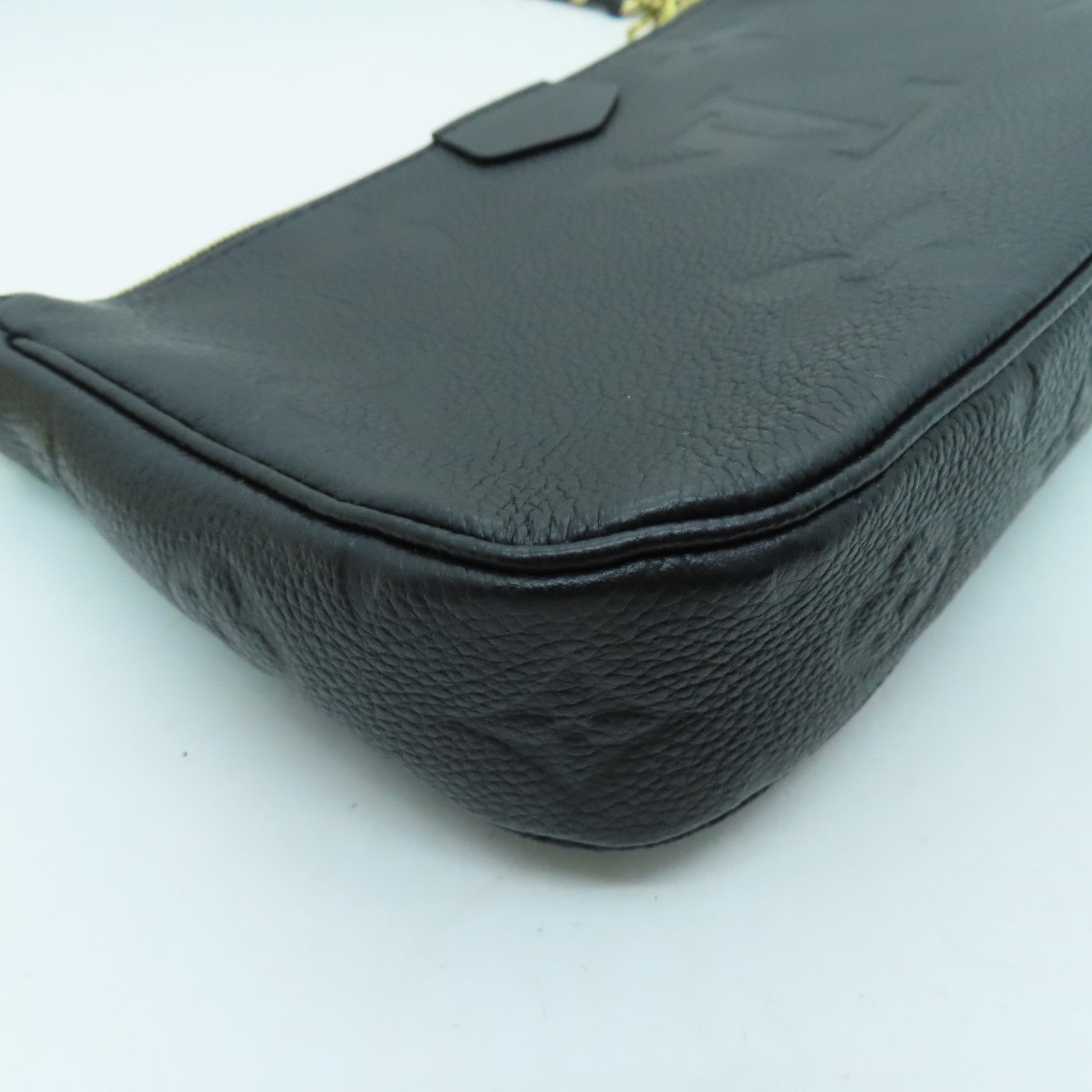 LOUIS VUITTON Monogram Empreinte Multi Pochette Accessoires Gold Buckle Shoulder Bag Black