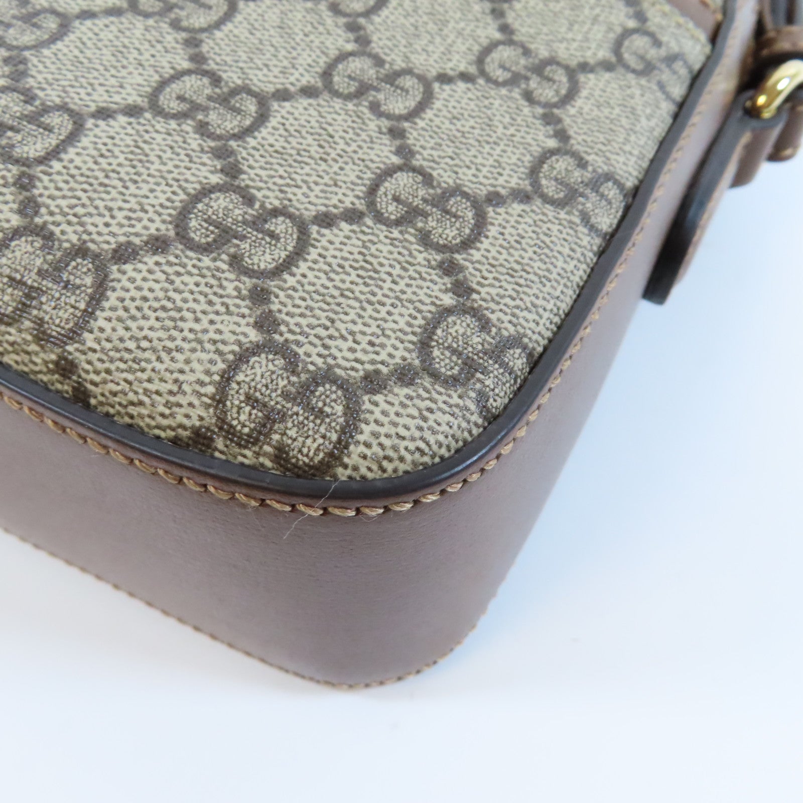 GUCCI 塗層帆布Interlocking G Bag金扣肩背袋啡色