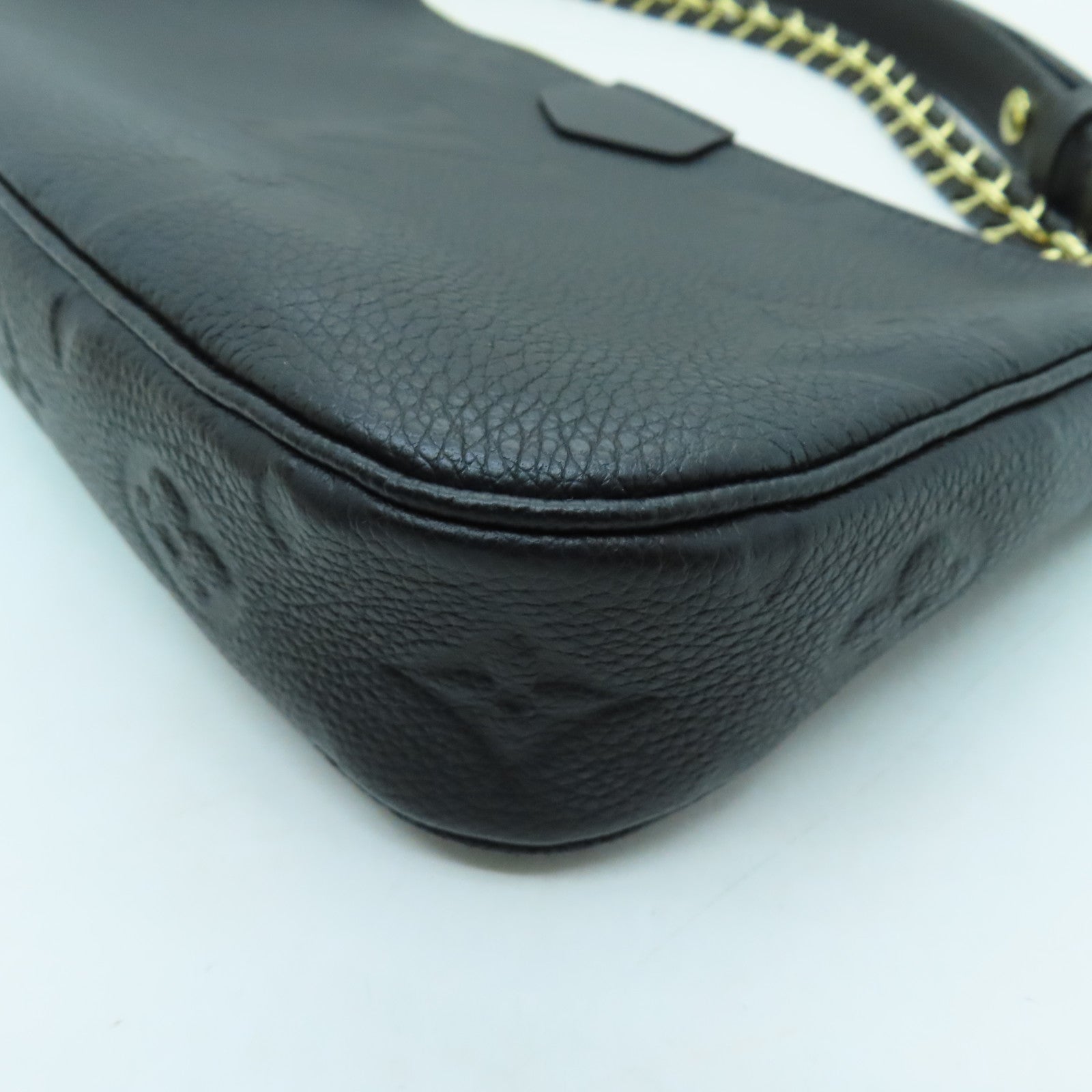 LOUIS VUITTON Monogram Empreinte Multi Pochette Accessoires Gold Buckle Shoulder Bag Black
